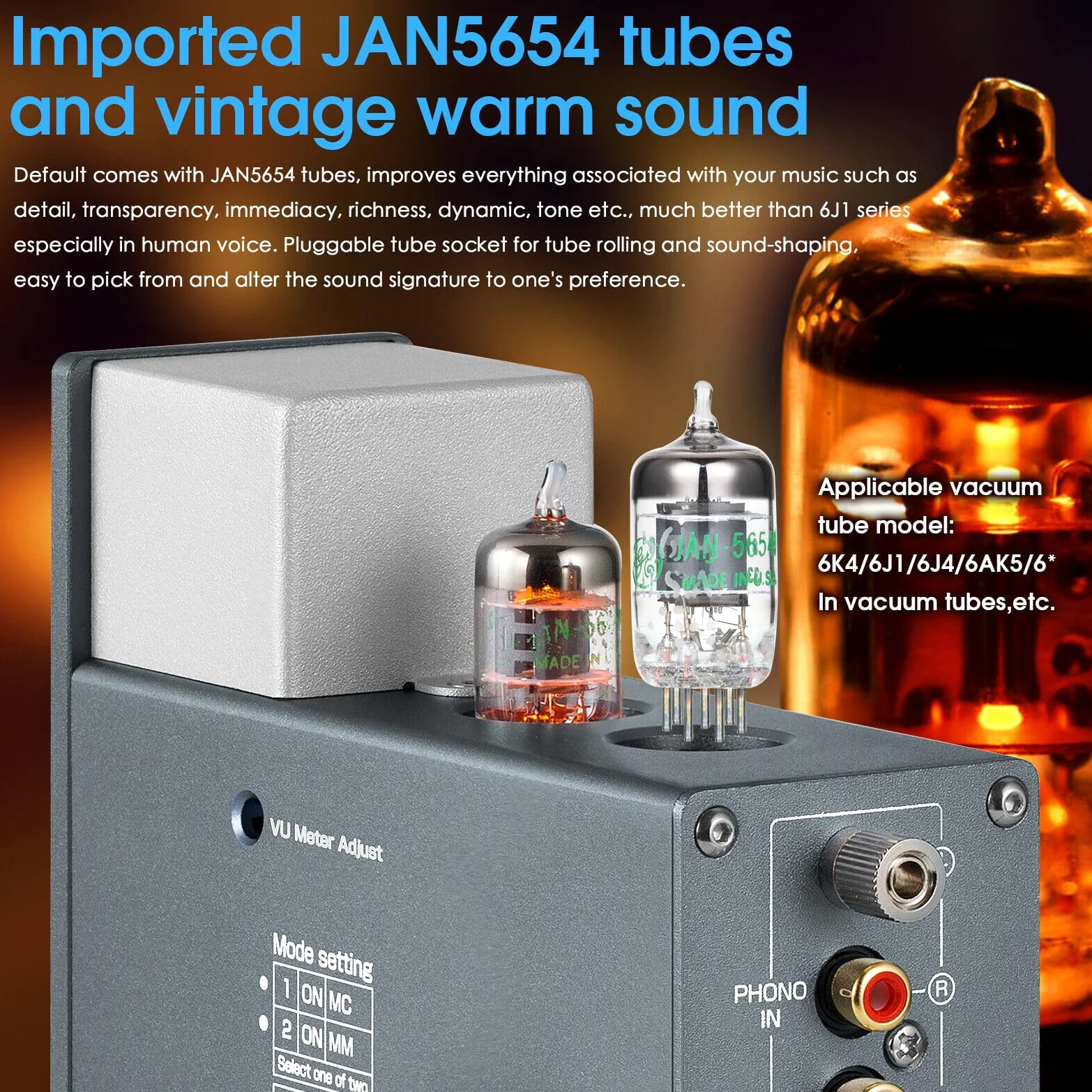 Nobsound Douk Audio JAN5654 T4 PLUS HiFi Tubo valvola preamplificatore phono MM/MC per giradischi mini preamplificatore stereo cuffie amplificatore con contatore VU