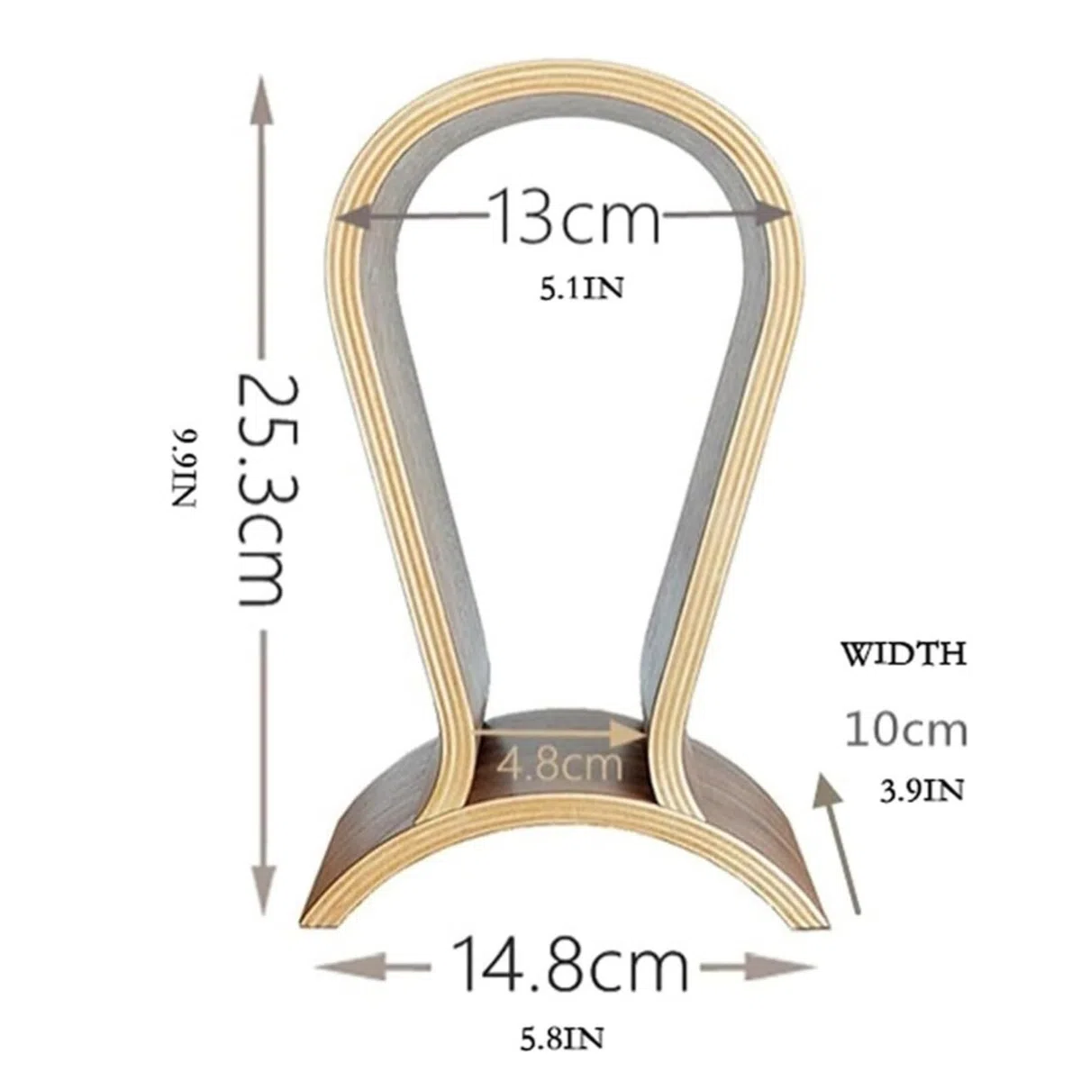 MRKU Supporto per Cuffie, Gancio per Cuffie, Supporto da scrivania in Legno massello di Noce, Display per PC da Gioco