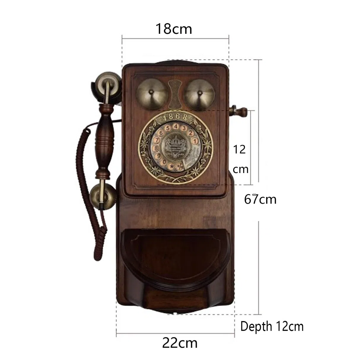 Telefono Fisso retrò, Telefono Fisso Vintage degli Anni '80 con Funzione di ricomposizione, Telefoni con Filo con quadrante rotativo e suoneria Meccanica