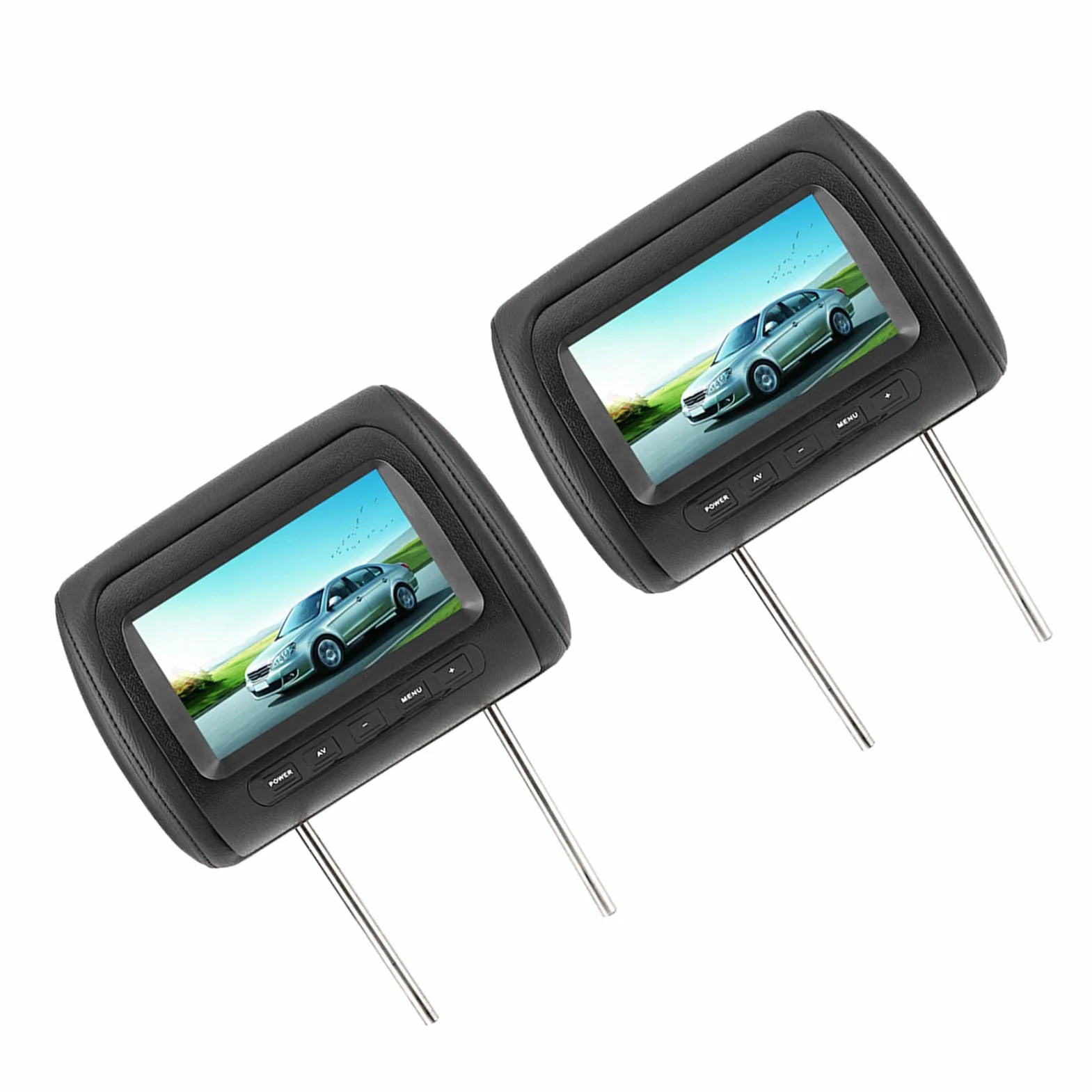 HEEPDD Monitor per Poggiatesta da 7 Pollici, Display per Auto a Doppio Schermo con Telecomando Wireless a 2 Ingressi Video per L'intrattenimento Universale per Auto