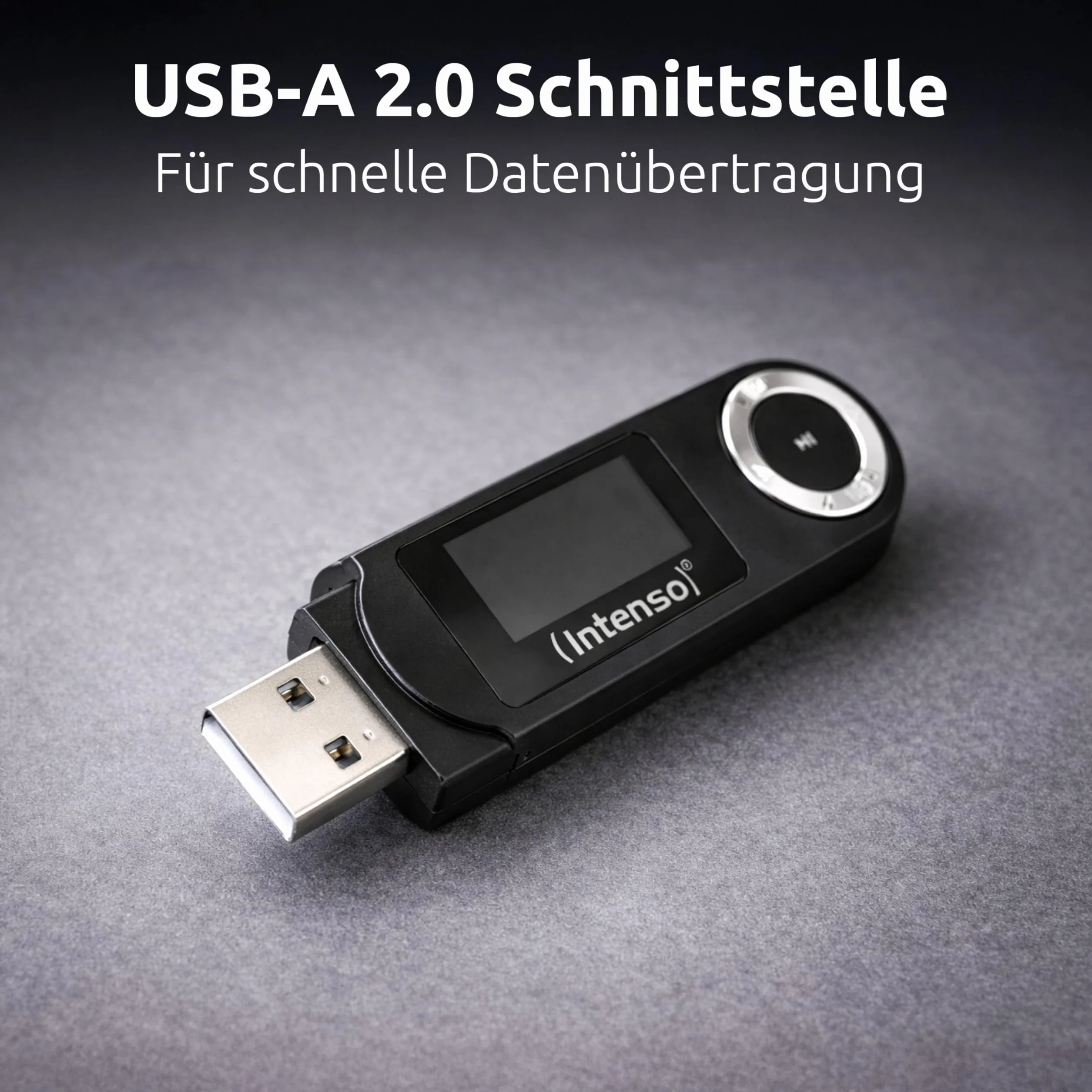Intenso Music Walker MP3 Player 64 GB con display LCD, scheda microSD, USB 2.0, batteria AAA, cuffie, nero