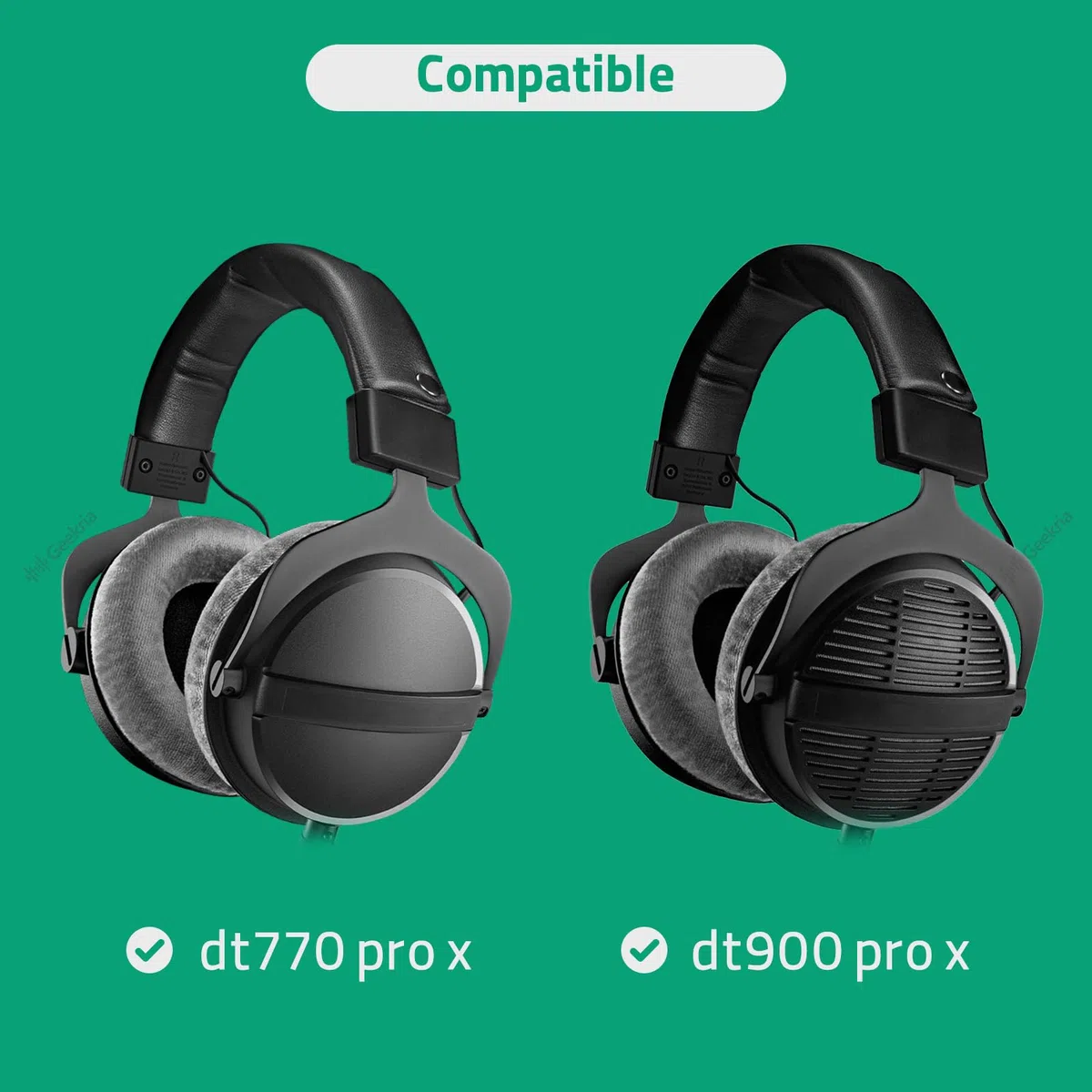 GEEKRIA Cavo audio di ricambio upgrade placcato argento Apollo compatibile con Beyerdynamic DT 900 PRO X, DT 770 PRO X, 6,35 mm/3,5 mm – cavo per cuffie per amplificatore da desktop (10 ft / 3 m)