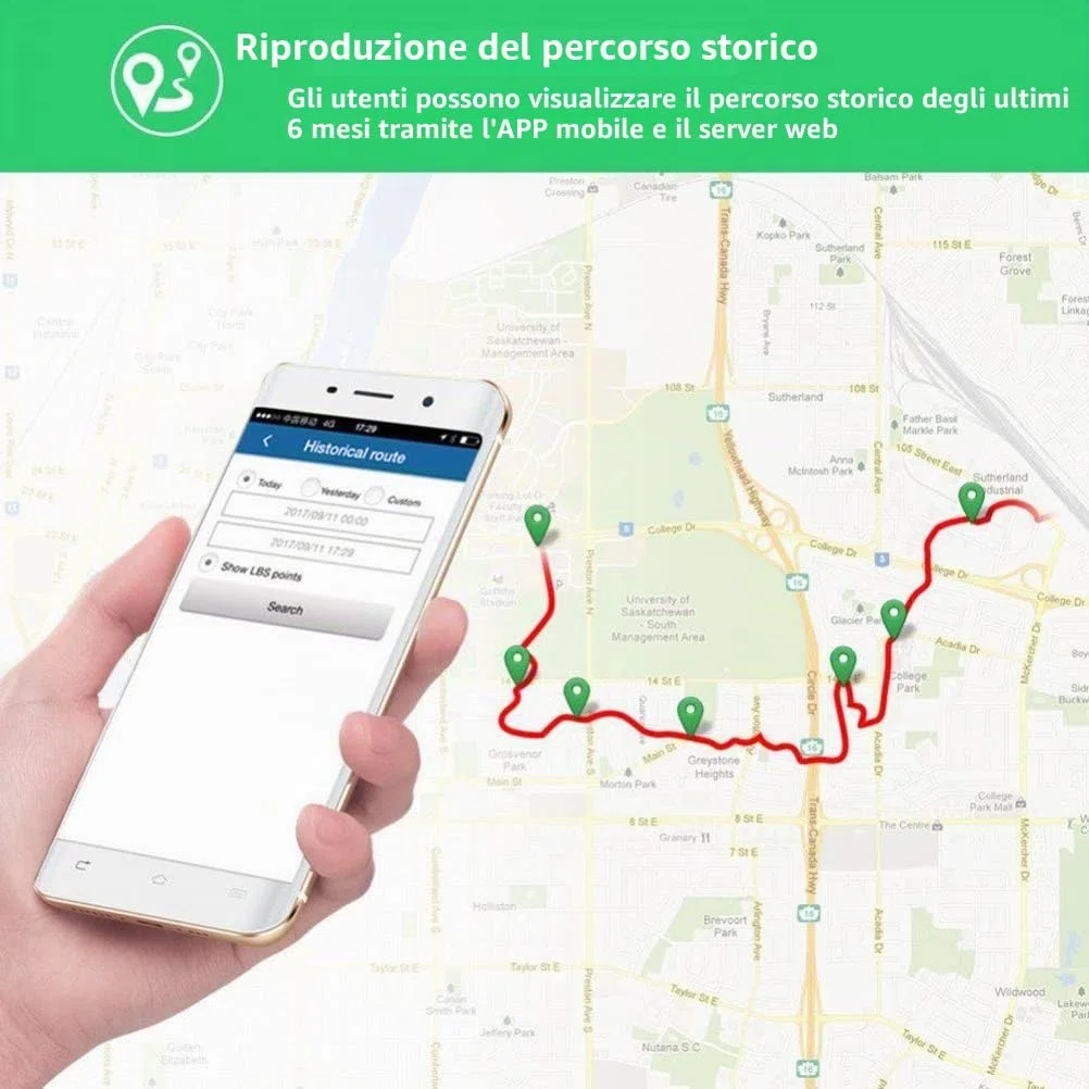 Winnes 4G TK901 Micro GPS Mini Localizzatore GPS Spia Tracker Forte Magnetico Monitoraggio Globale APP Senza Abbonamento in Tempo Reale e Protezione Antifurto per Auto/Valigia/Bambini/Anziani