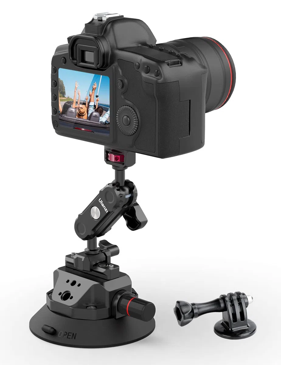 ULANZI SC-02 4,5" Supporto a ventosa per GoPro, supporto a ventosa con pompa e braccio magico NOTA a sgancio rapido, supporto da auto per Insta360, DJI Osmo Action