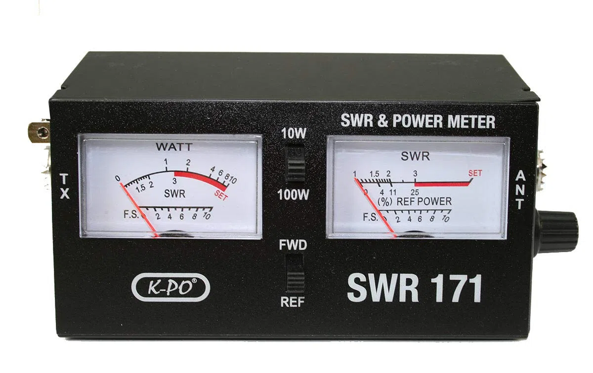 SWR171 Roe Meter e Wattmetro per CB, con 2 strumenti e scala di potenza 10/100 Watt
