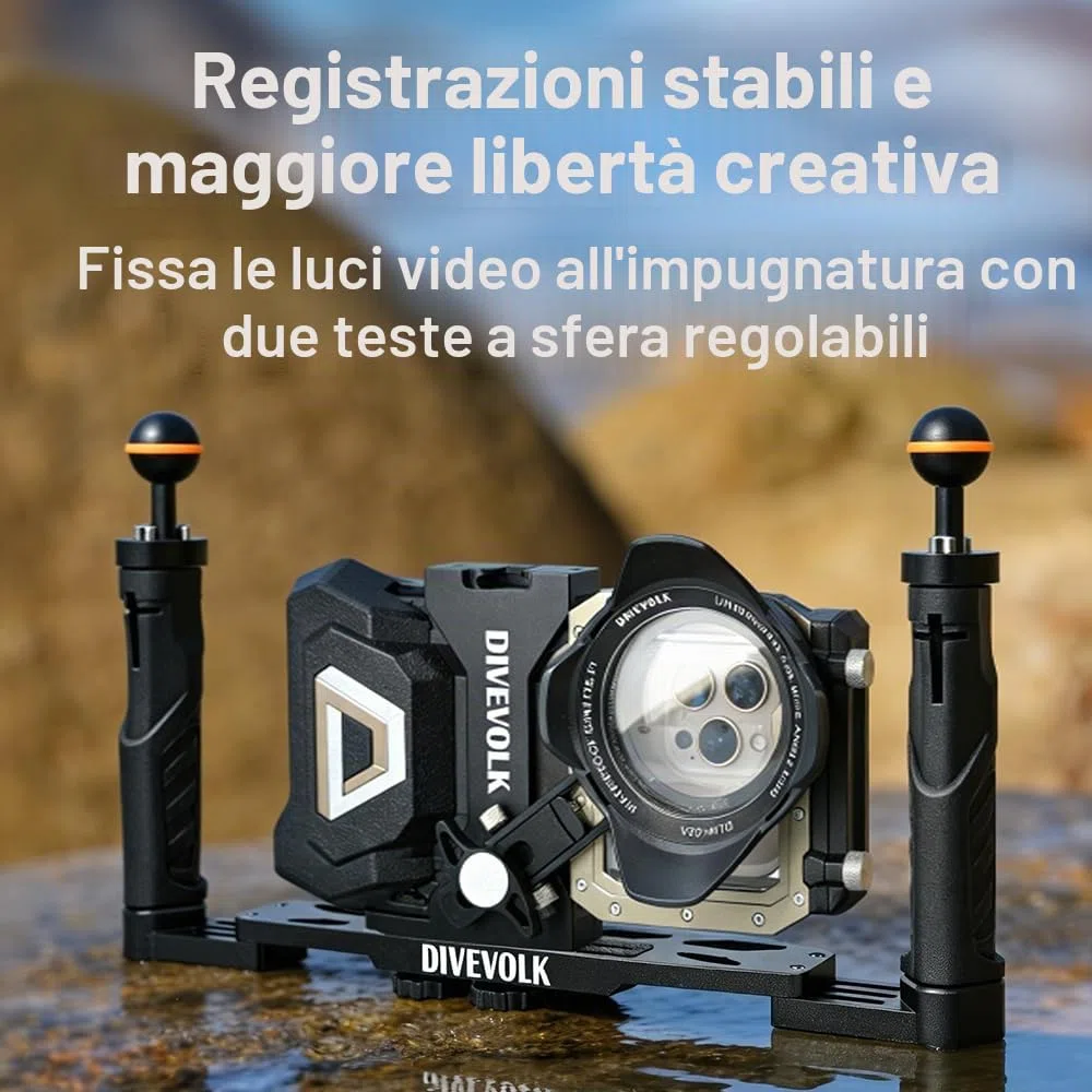DIVEVOLK Staffa a doppia maniglia per alloggiamento Seatouch 4 MAX