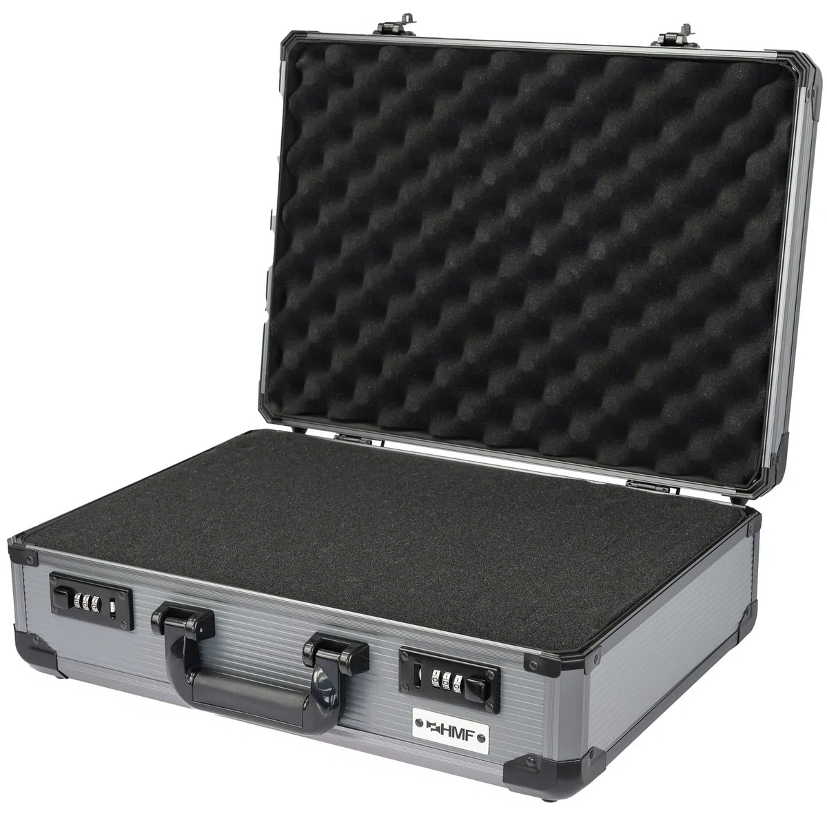 HMF 14402-02 Valigetta per Fotocamera in Alluminio, Custodia per Pistole con Schiuma Raster | 46 x 33 x 15 cm