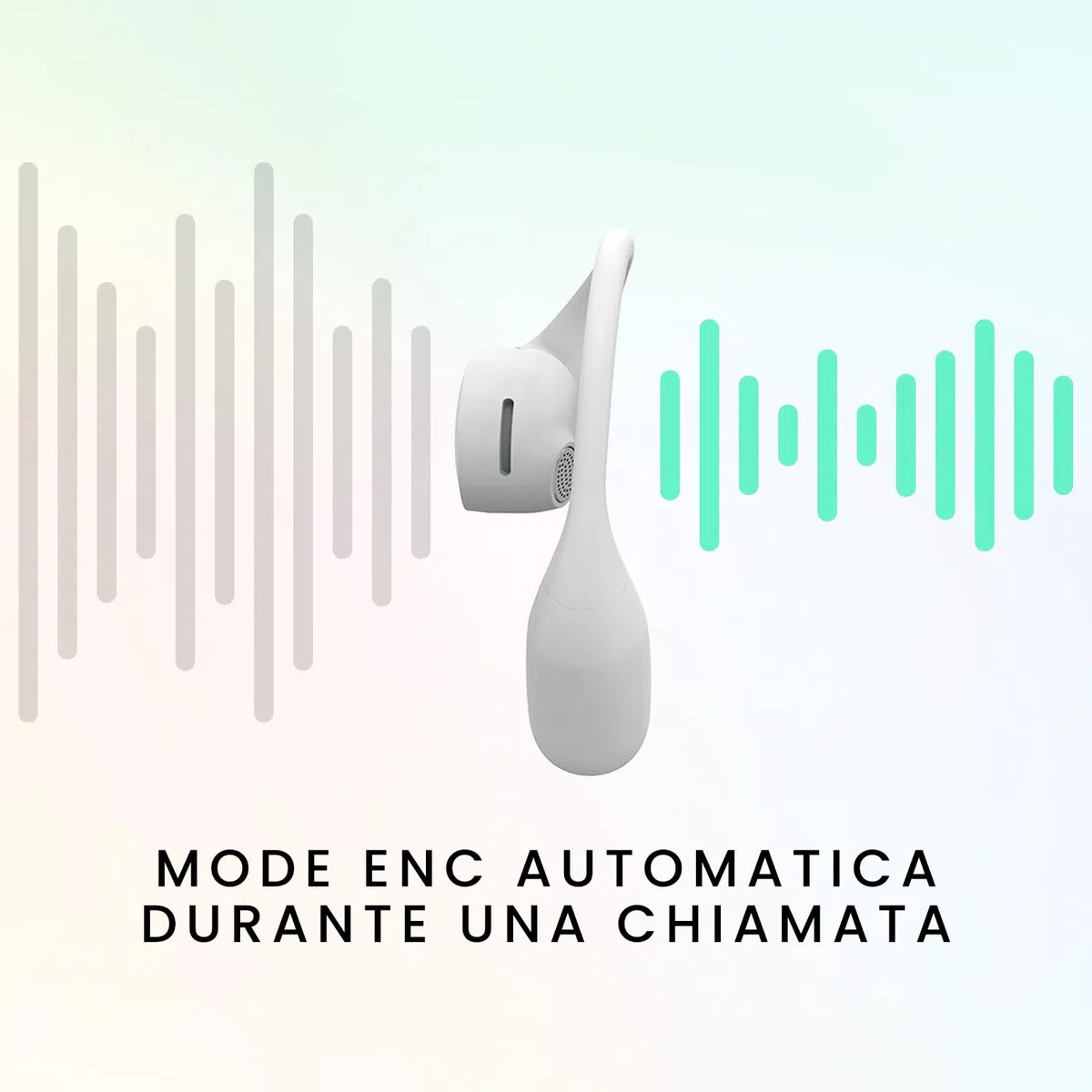 SPC Ether 2 Sense – Cuffie wireless Bluetooth Open-Ear con cancellazione del rumore nelle chiamate, batteria a lunga durata (30h), microfono, doppia connettività, IPX4 - Bianco