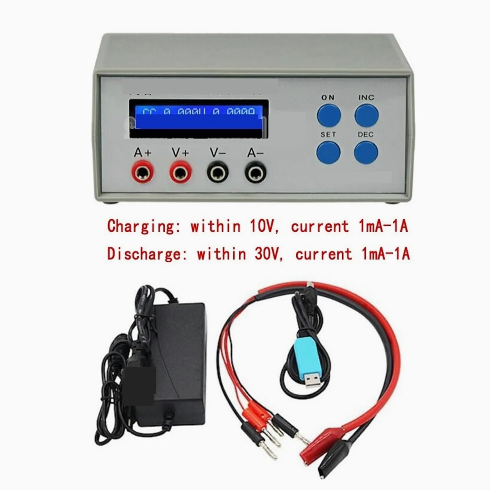Tester Batterie, EBC-A05+ Caricabatterie for tester di carico elettronico for prestazioni di potenza della capacità della batteria for computer con batteria portatile Uscita 5V,Tester Pile