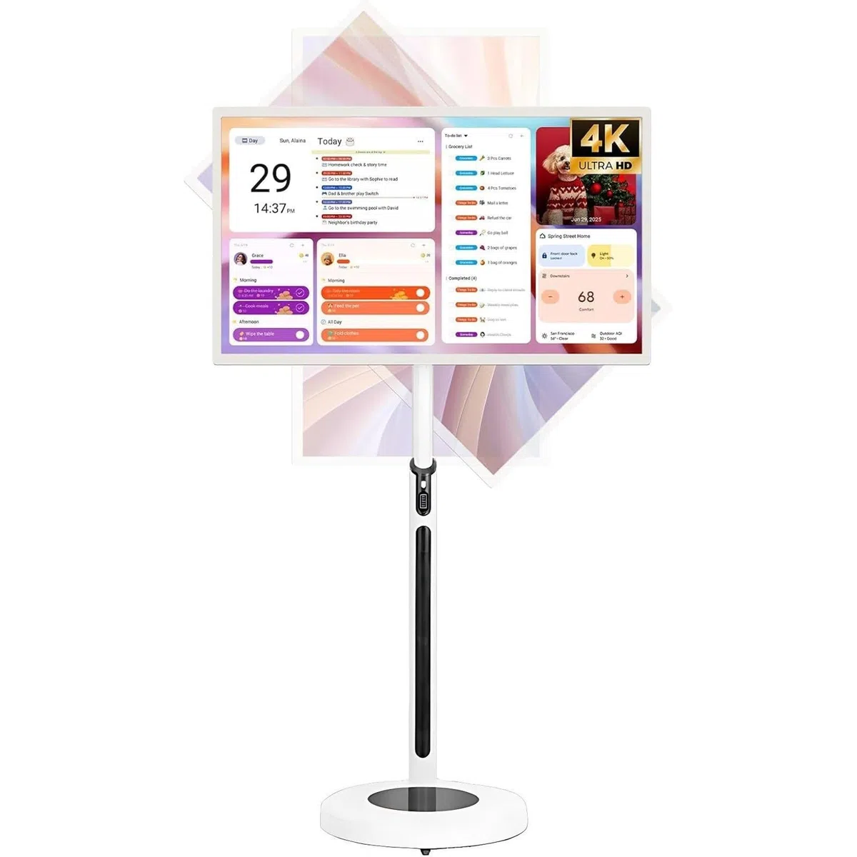 TV Portatile 24/27/32",trasmissione Wireless,Touch Screen a 10 Punti Per Home Office O Palestra,Batteria Integrata 8000/13500/15000 MAh, Autonomia Da 5 A 8 Ore(32in,8+128GB(4K))