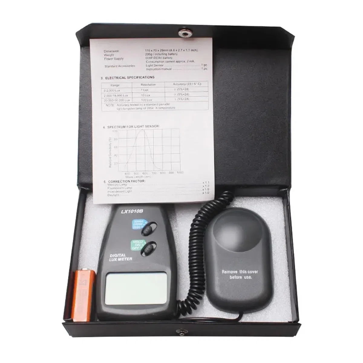 Luxmetro digitale portatile Lx-1010b Strumento fotometrico ad alta precisione for applicazioni di illuminazione Multifunzione