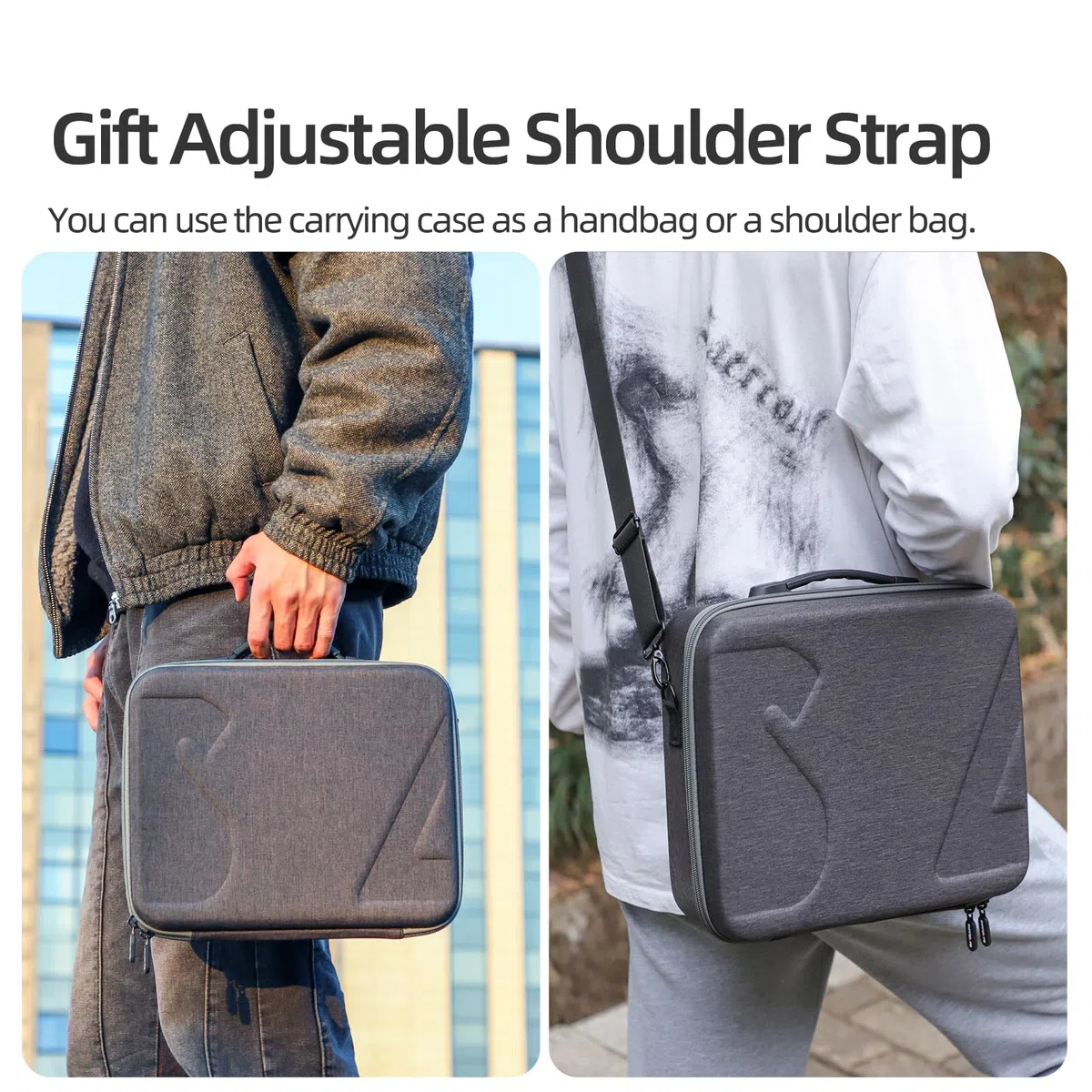 Custodia da trasporto per DJI RS 5 Combo, custodia portatile rigida, custodia protettiva a tracolla, custodia da viaggio per stabilizzatore cardanico DJI Ronin RS5 e accessori, grigio