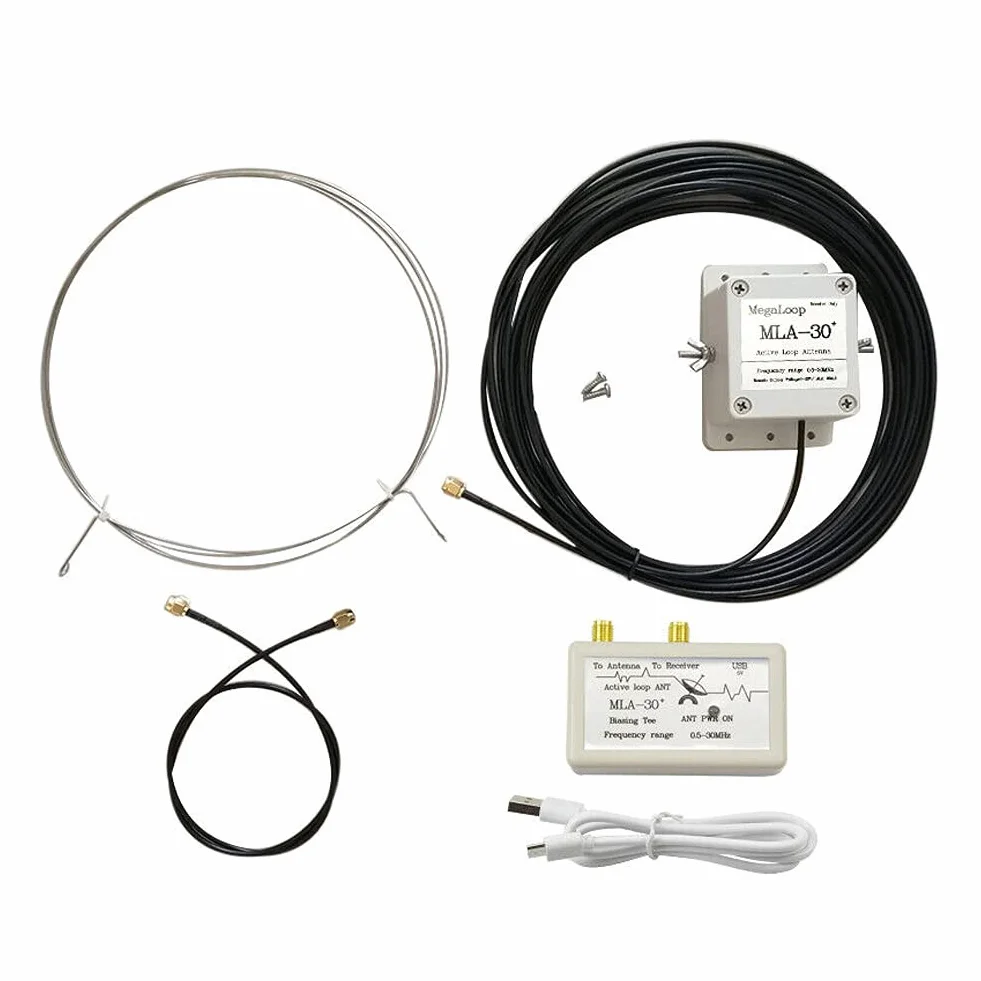 Versione Upgrade MLA-30+ Plus Loop Antenna Antenna ricevitore (100 KHz-30 MHz, onda media e corta, silenziosa, resistente alla pioggia)