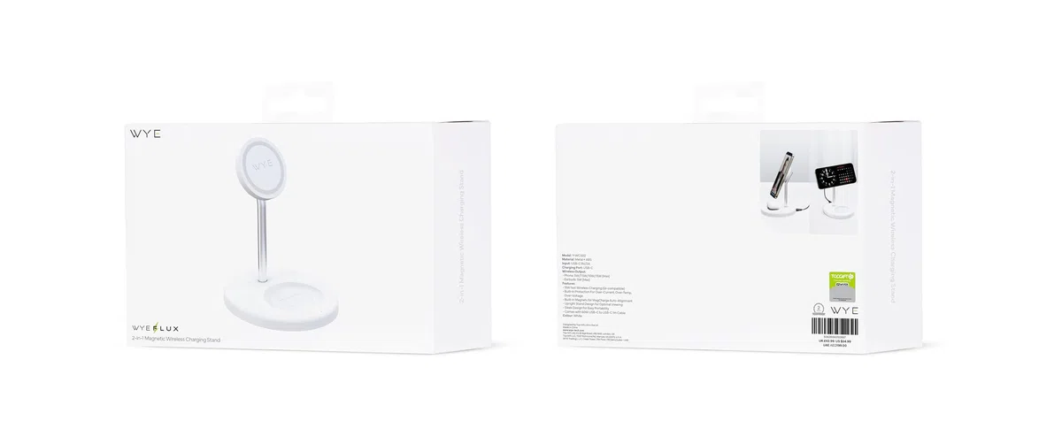 WYE Supporto per telefono per caricabatterie da auto wireless da 15 W per montaggio sulla bocchetta dell'aria, supporto per auto a ricarica rapida con connettività USB-C per smartphone Qi - Nero