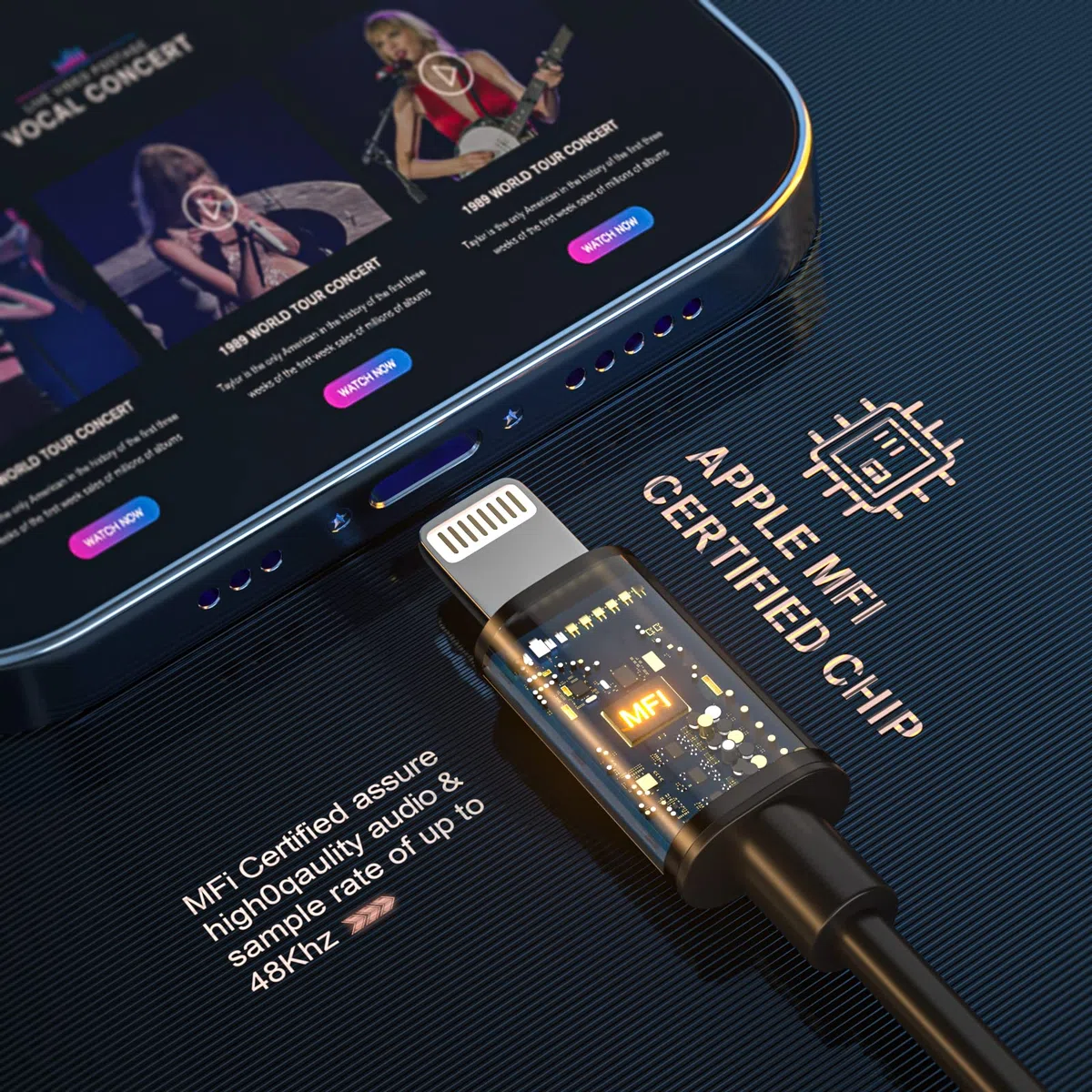 Cuffie Lightning per iPhone 13 14 12 Pro Max MFi Certified Lightning Auricolari con microfono Isolamento acustico Stereo Bass Cuffie in-Ear Connettore Lightning Auricolari cablati per iPhone 11 XR SE