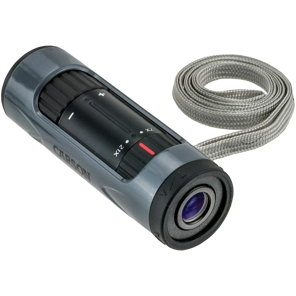 Carson Monozoom Monoculare Zoom Unisex-Adulto 7-21x21mm Prismi BAK-4, Compatibile con Treppiede, per Bird Watching, Escursioni e Sport, Grigio (ZM-721)