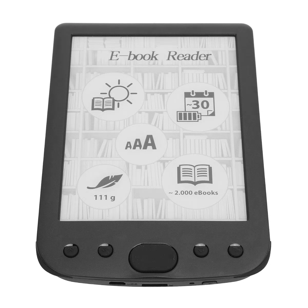 Lettore Elettrico Digitale Design Elegante Touch Screen da 6 Pollici Memoria 8G Durata della Batteria di Lunga Durata
