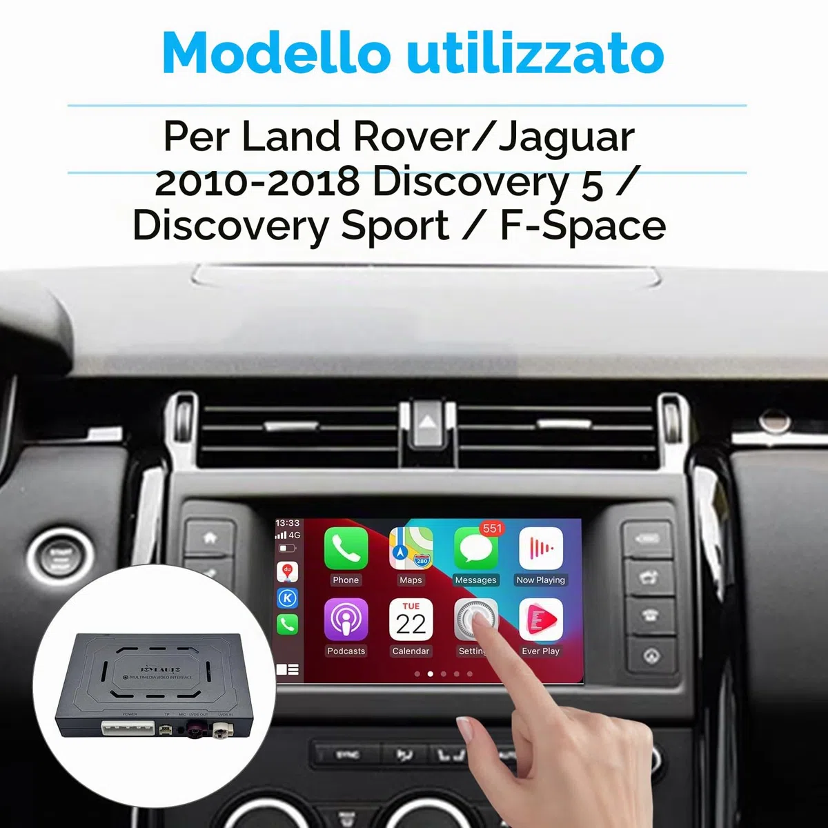 OEM Integrazione Senza fili CarPlay Android Auto Inteligente Scatola Ricevitore Modulo Per Land Rover/Jaguar Discovery Sport F-Space Harman, Interfaccia Ammodernamento Sistema