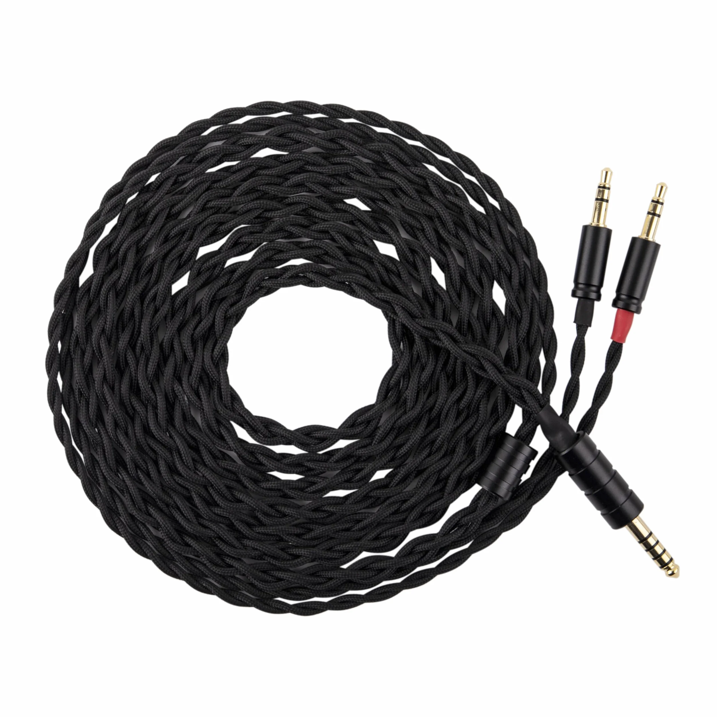 Linsoul Tripowin Nova Cavo per Cuffie IEM, per Cuffia Over-Ear, Cavi Ibrido Argento/OCC a 4 fili, 2M, Doppia Spina da 3.5mm a 3.5/4.4mm/XLR, per Musicisti e Audiofili (4.4mm, Nero)