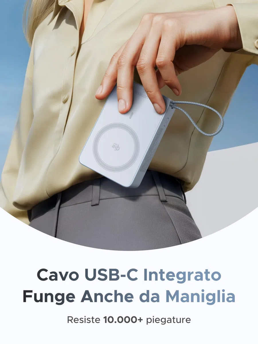 UGREEN MagFlow Qi2 25W Power Bank Magnetico 20000mAh Cavo USB C PD 45W | Batteria Esterna Magsafe Caricatore Portatile Wireless Ricarica Rapida Schermo Digitale Compatibile con iPhone 17 16 15 14 13