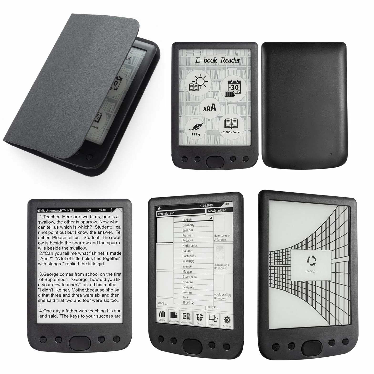 Generic Lettore Elettronico Digitale con Ampio Touch Screen e Batteria a Lunga Durata per gli Appassionati di Libri (4G)