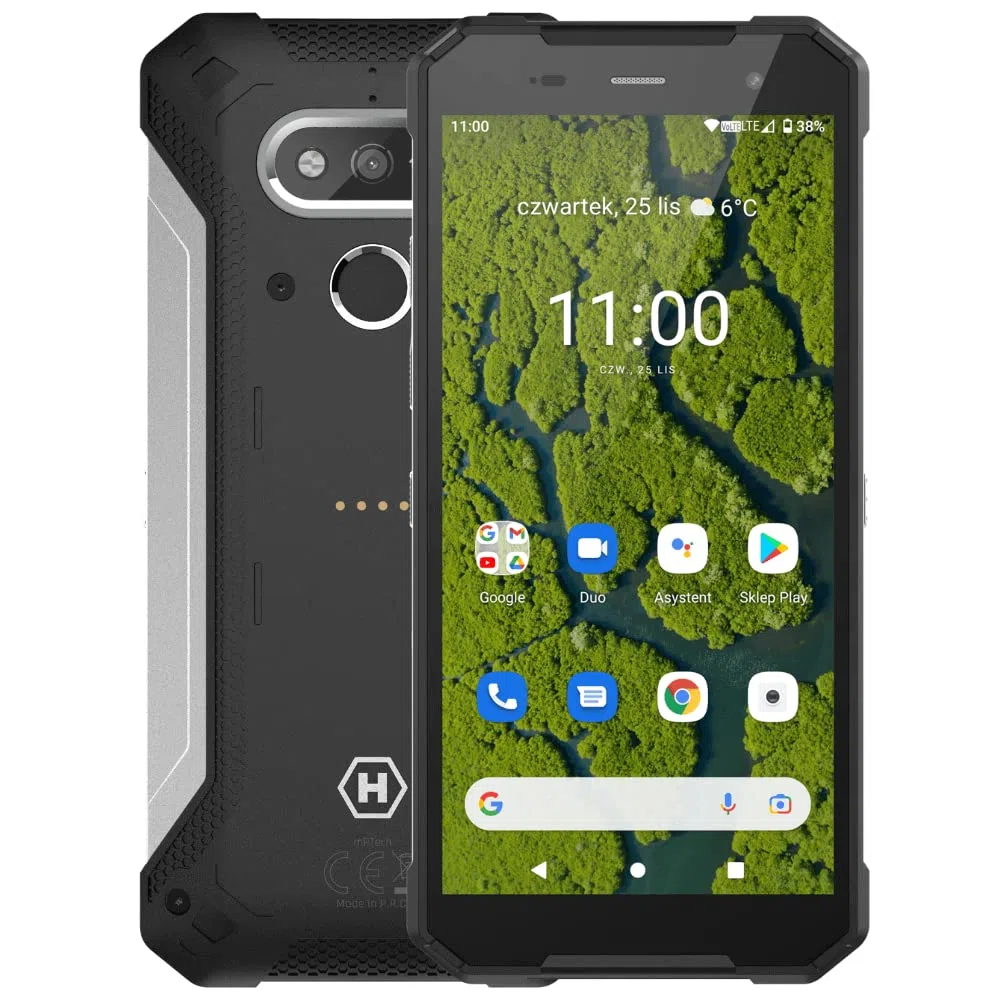 Hammer H Explorer Plus Eco, smartphone robusto, Display IPS da 5,7" HD+, 4 GB DI RAM, 64 GB di memoria interna, USB-C, GPS e A-GPS, Android 11, 5000 mAh, IP69, 13 Mpx, 4G LTE, Doppio SIM, argento