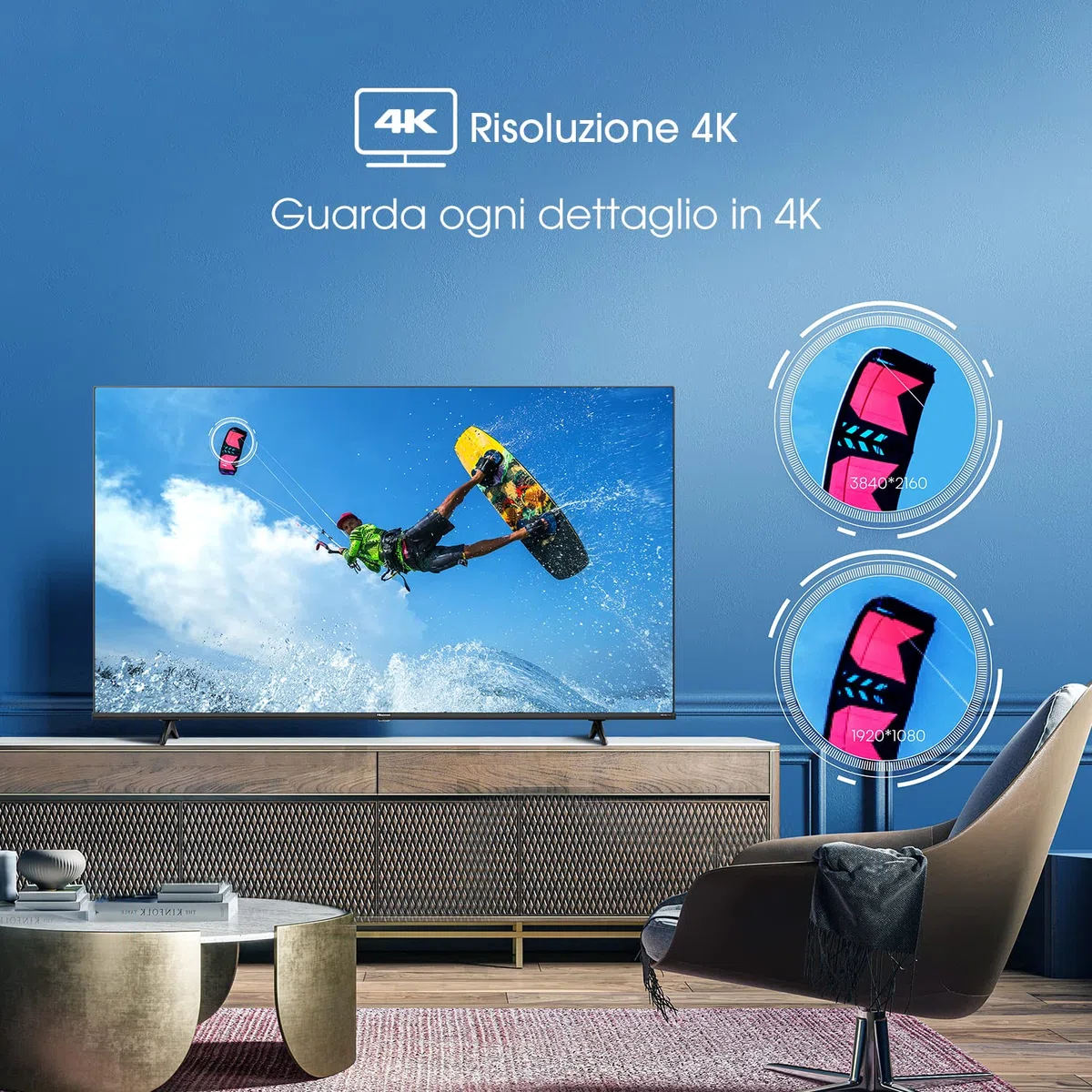 Hisense 50" QLED UHD 50E78HQ, Smart TV VIDAA 5.0, HDR Dolby Vision, VA, Controlli vocali Alexa, Tuner DVB-T2/S2 HEVC 10, lativù 4K, Nero, 50"