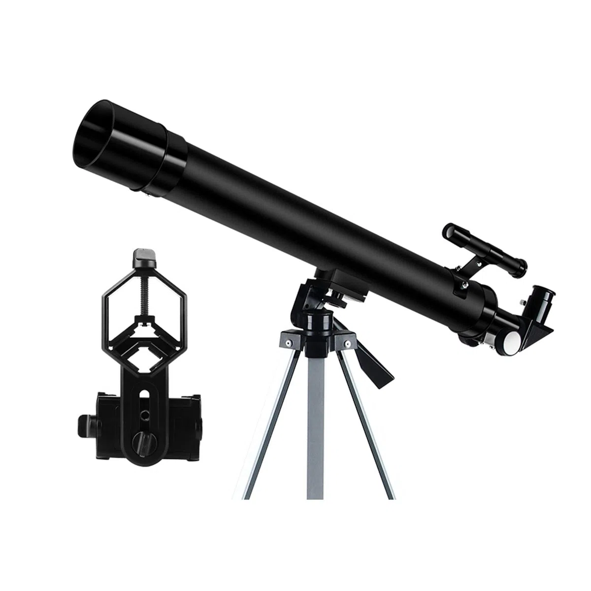 Telescopio rifrattore astronomico, telescopio per Bambini per Principianti di Astronomia, Compatto e Portatile, treppiede ad Altezza Regolabile, telescopio da Viaggio
