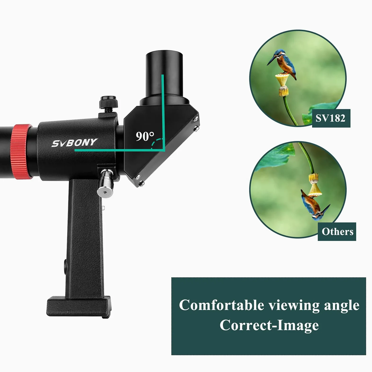 Svbony SV182 Finderscope per Telescopio, Finderscope 6x30, Immagine Corretta ad Angolo Retto Ottico, FMC 2 Elementi Acromatico, con Reticolo a Croce Singola, per Astronomia