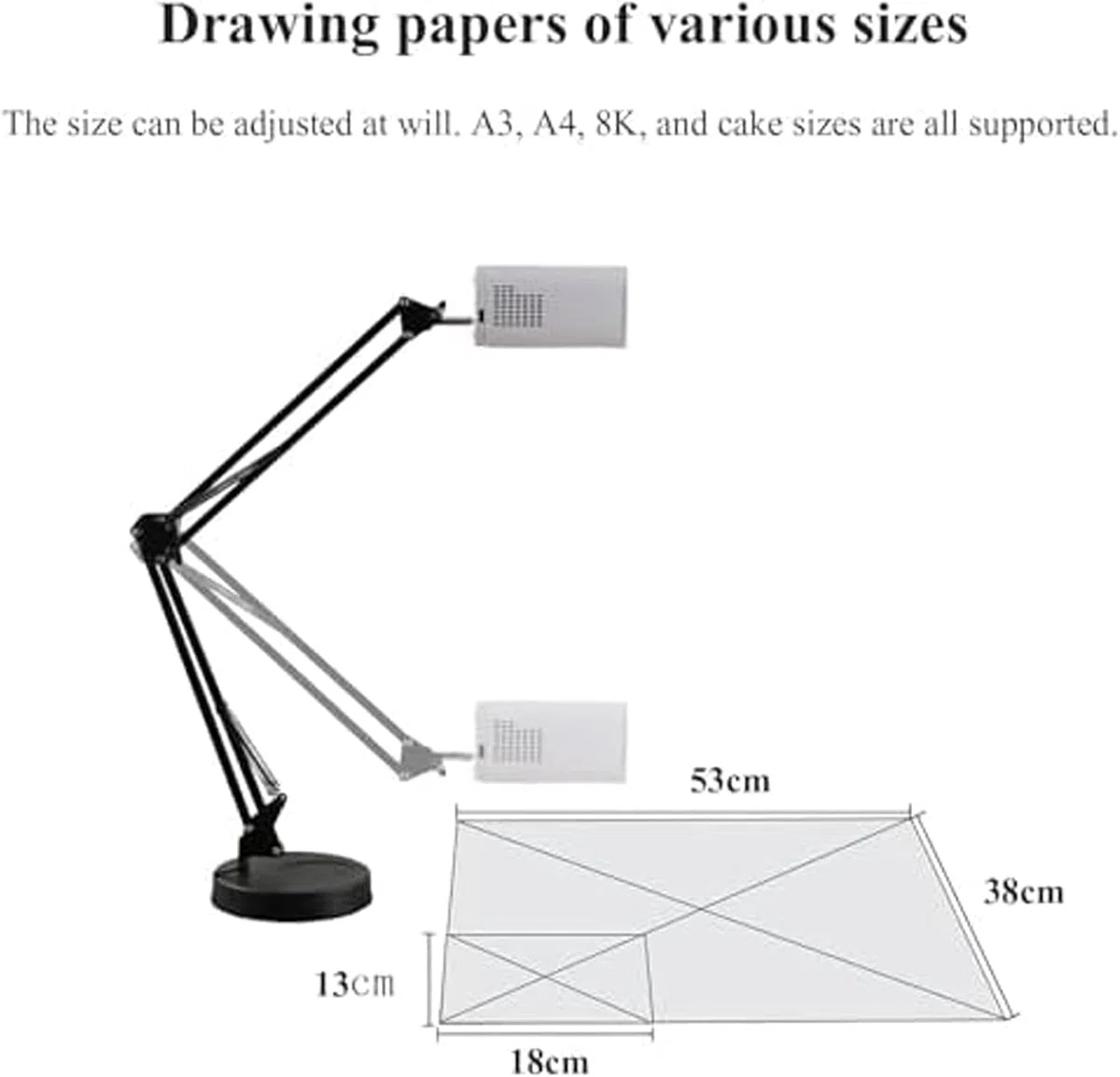 Proiettore per tracciare disegno pittura con supporto pieghevole, messa a fuoco regolabile e dimensioni dell'immagine, correzione deformità dei bordi, ideale per artisti principianti