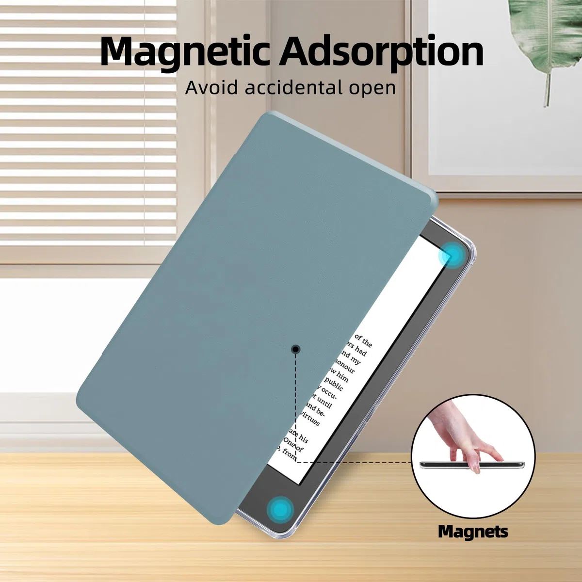 Custodia con cinturino da polso per Kindle Paperwhite da 6 pollici di 5a/6a/7a generazione 2012-2017 (modello n. DP75SDI & EY21), custodia in pelle PU leggera e guscio posteriore rigido