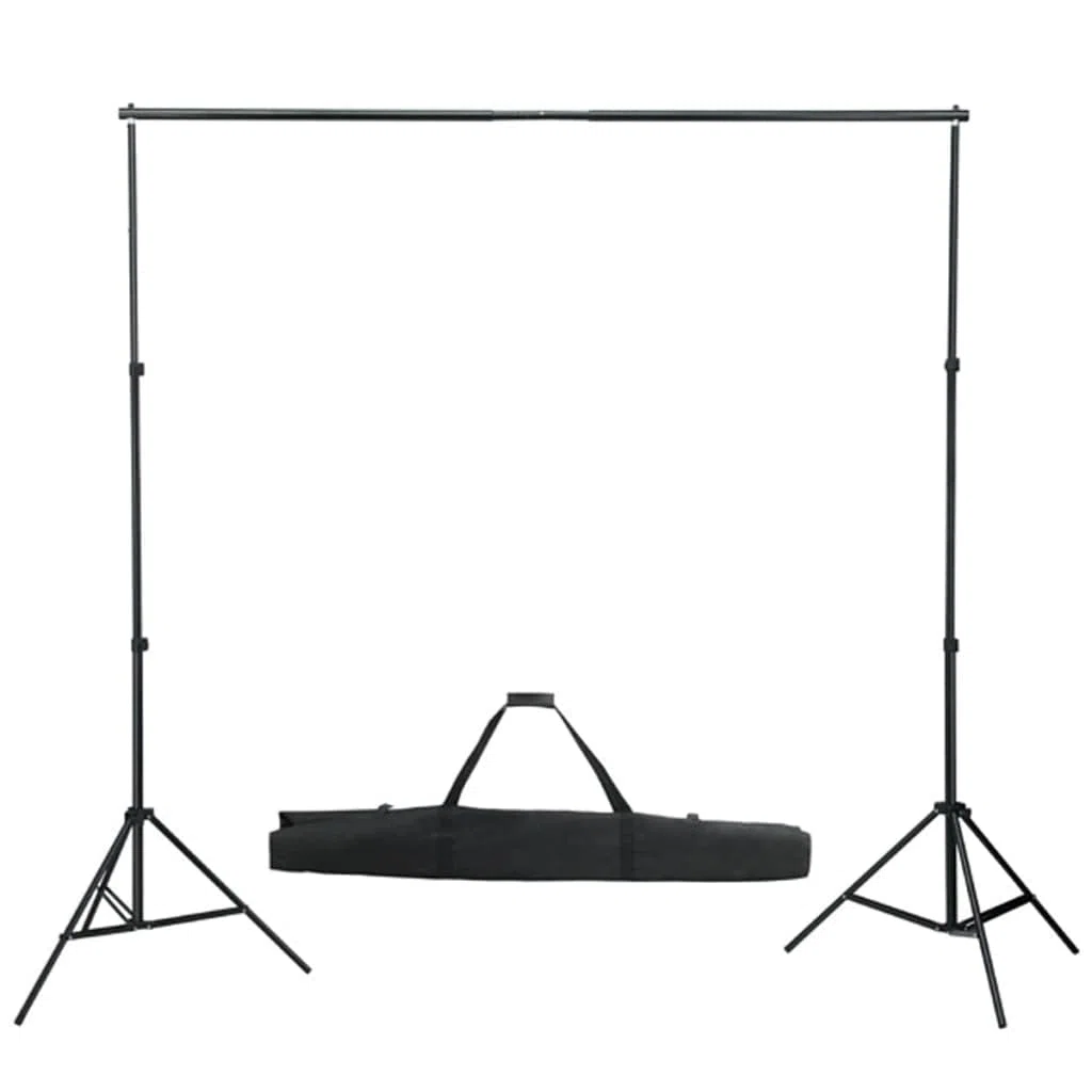 Sistema di sfondo fotografico con sfondo in cotone, 600 x 300 cm, nero, treppiede in alluminio regolabile in altezza 75-210 cm, pieghevole, portatile, opaco, antipiega, per foto e video