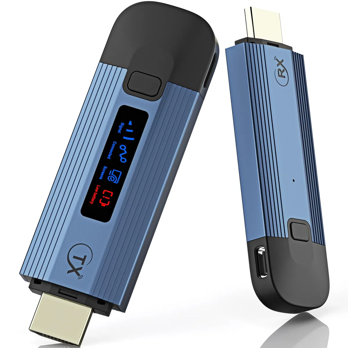 Trasmettitore e ricevitore HDMI wireless 4K, plug & play, portatile, senza fili, con alloggiamento in metallo con schermo LED, trasmettitore e ricevitore in streaming video a monitor/TV
