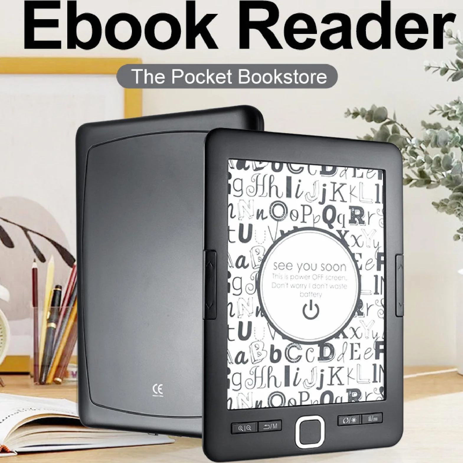Zunate Lettore di Ebook da 6 Pollici con Kit di Casi di Protezione, Carta da 8G 128 MB Schermo Portatile Digital Reader Digital Reader Supporta più Formati di Immagini di Testo per la