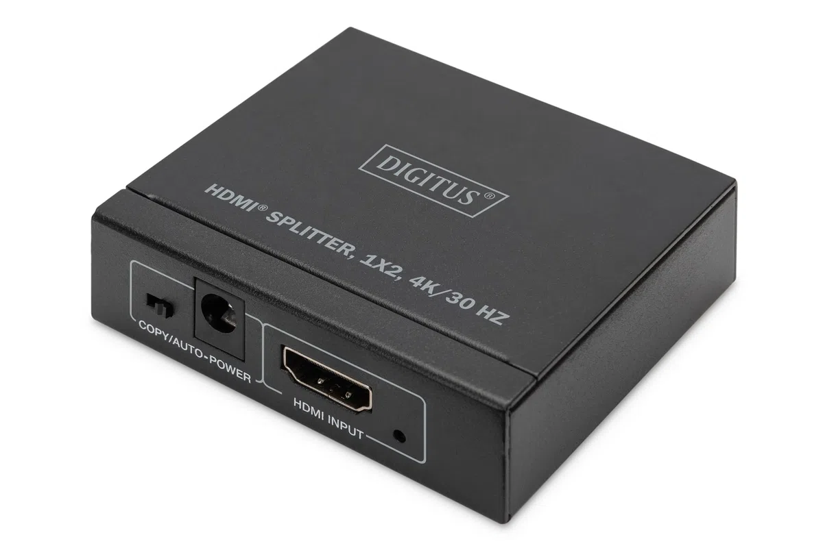 Digitus DS-45340 Splitter HDMI 1x2 - Ingresso: 1 porta/Uscita: 2 porte - UHD 4K/30 Hz - HDCP 1.4 e HDMI 1.4b - Deep Colour, EDID switch, protezione ESD