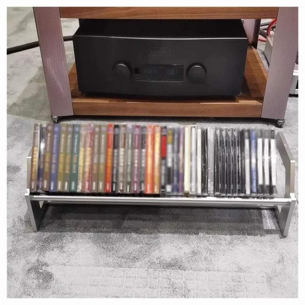 Portadischi per album, Porta-album da tavolo in lega di alluminio con supporto for album CD in metallo aperto in stile industriale