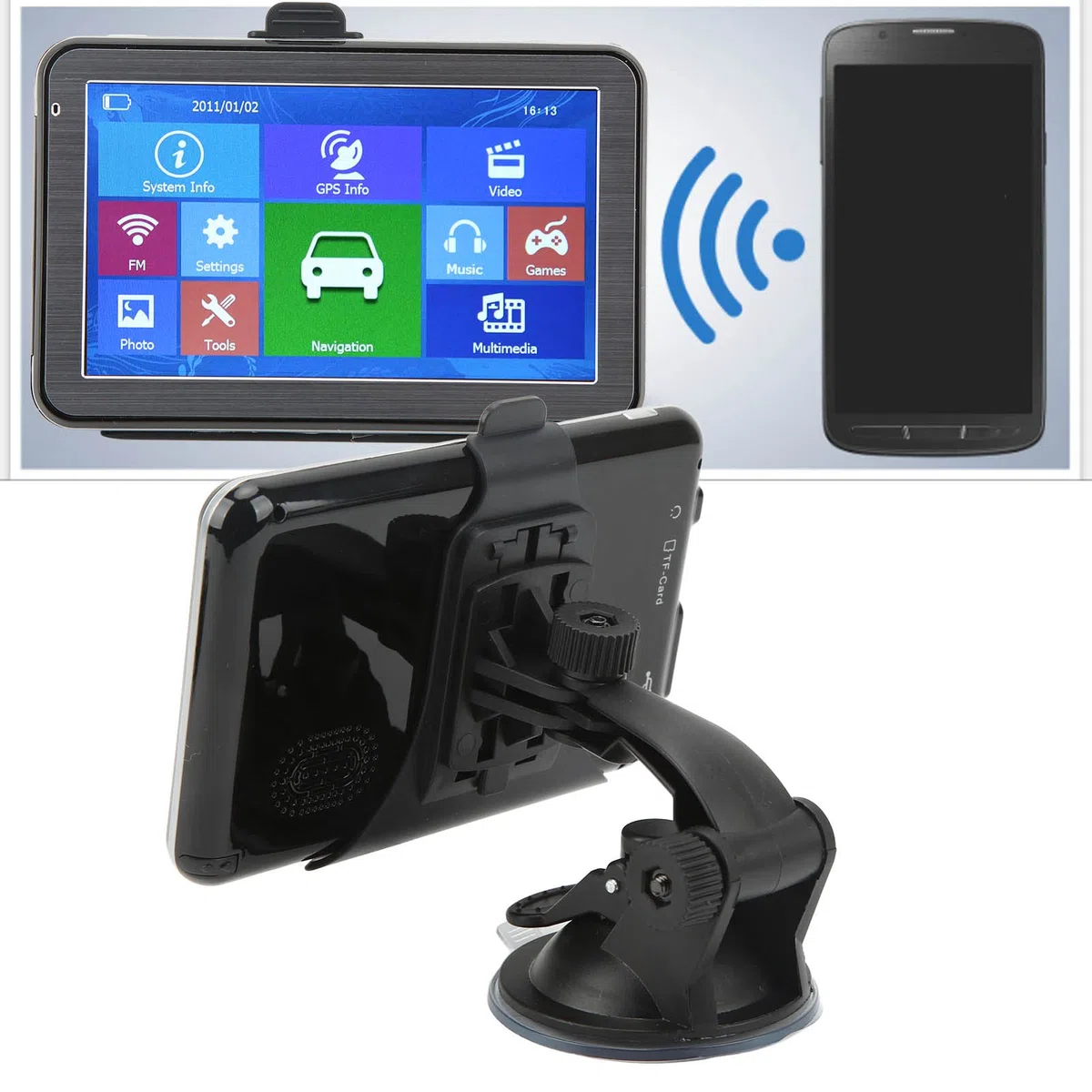 Navigatore GPS per Auto Forte Risoluzione HD Navigazione 3D Trasmissione FM Schermo da 5 Pollici Navigazione GPS per Camion per Cabine