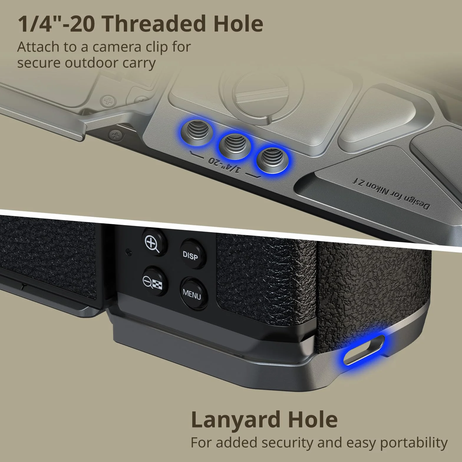 SmallRig Impugnatura a L in silicone per Nikon Z f, piastra a sgancio rapido integrata per Arca e foro per cinturino da polso, impugnatura ergonomica in silicone con per treppiedi - 5706