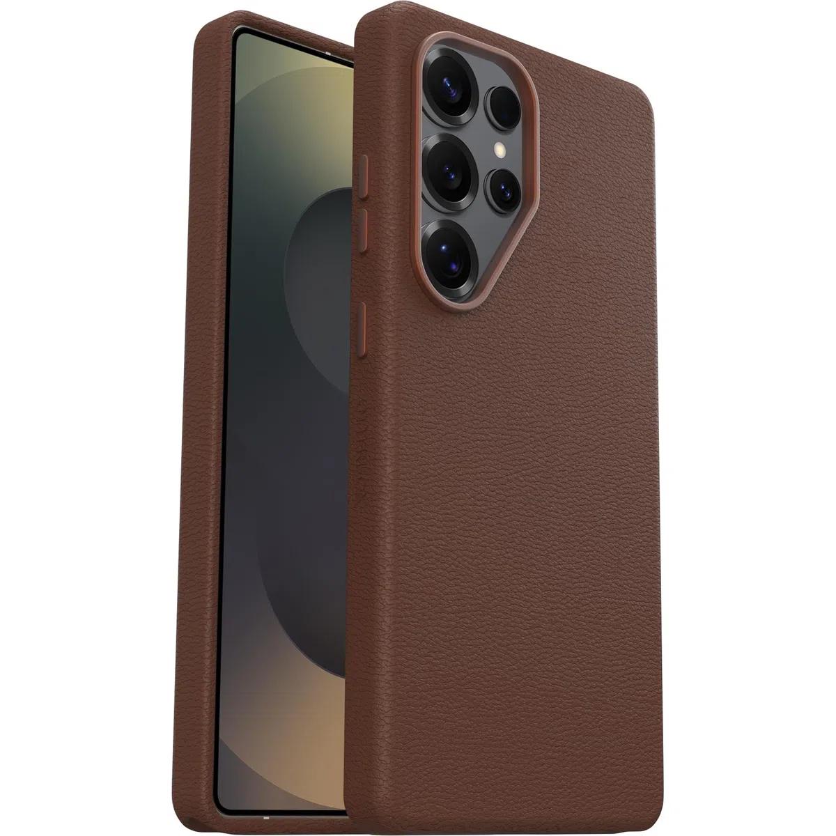 OtterBox Symmetry Cactus Leather Cover, Samsung Galaxy S25 Ultra, Marrone | Custodia sottile, antiurto e cadute, testata 3x vs norme MIL-STD 810G in pelle vegana derivata dal Cactus