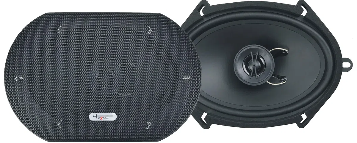 Excalibur X572 Coppia Altoparlanti Auto 2 Vie Coassiali 5x7 Pollici 450W Picco 80W RMS Frequenza 105Hz-20kHz Sensibilità 87dB Impedenza 4Ohm Kit Casse Ovali per Upgrade Sistema Audio Custom Veicoli