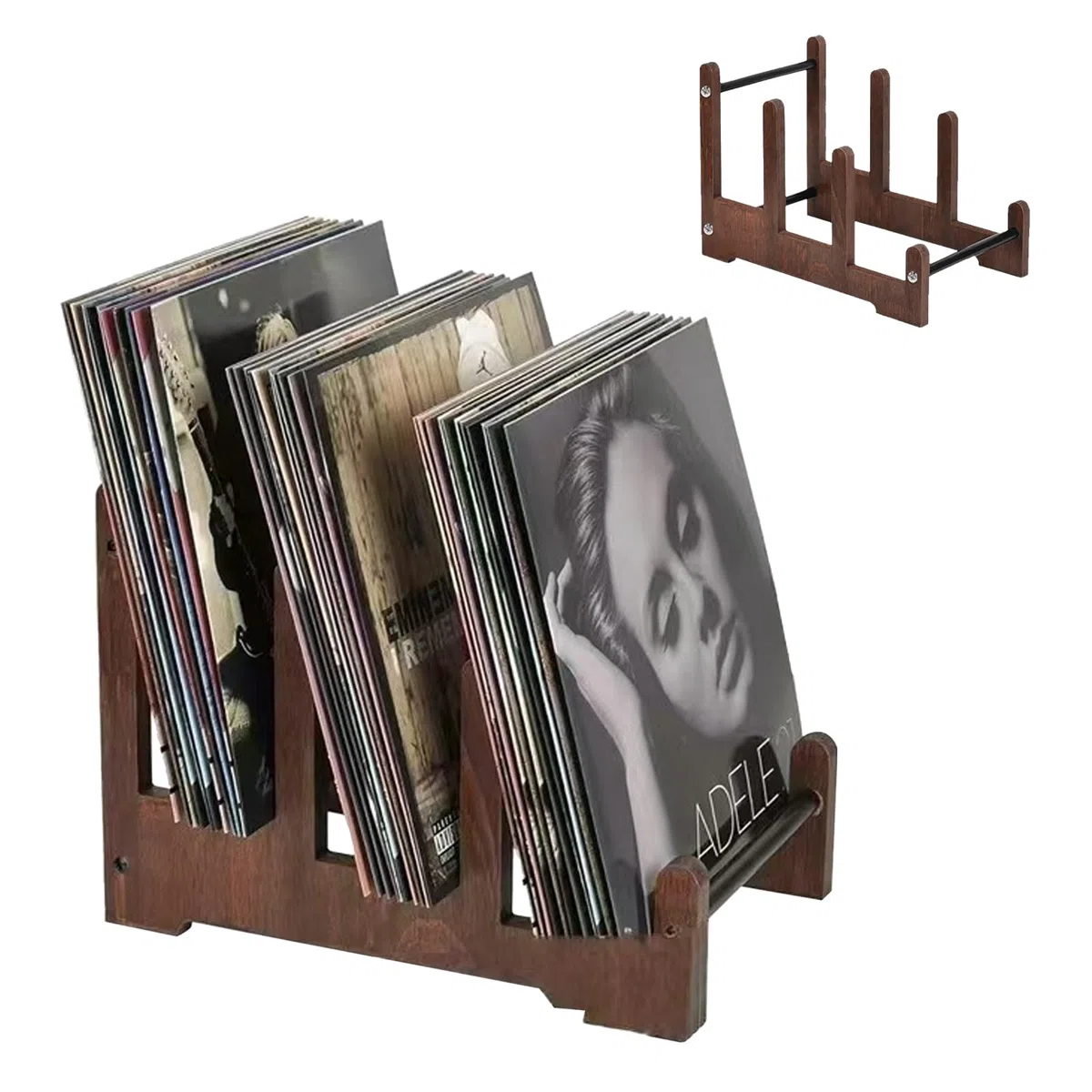 Supporto Per Dischi In Legno, Supporto Per Dischi In Vinile Marrone Porta Opuscoli Mensola In Vinile Supporto Decorazione Per Dischi Riviste Libri