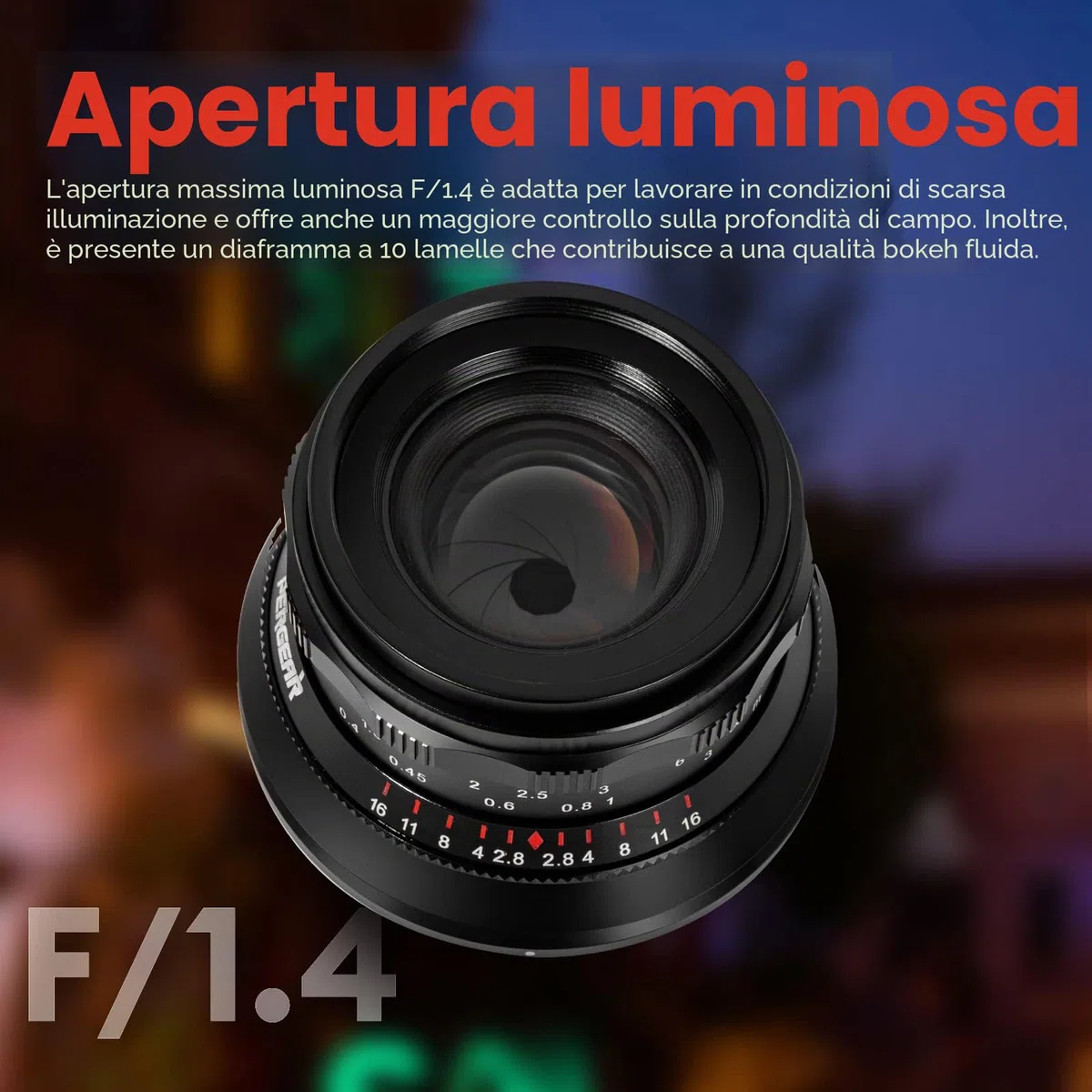 PERGEAR 35mm F1.4 obiettivo full frame con messa a fuoco manuale, compatibile con fotocamere mirrorless full frame con attacco L T TL TL2 CL, DC-S5 DC-S1H DC-S1R DC-S1 DC-BS1H e fp fp-L