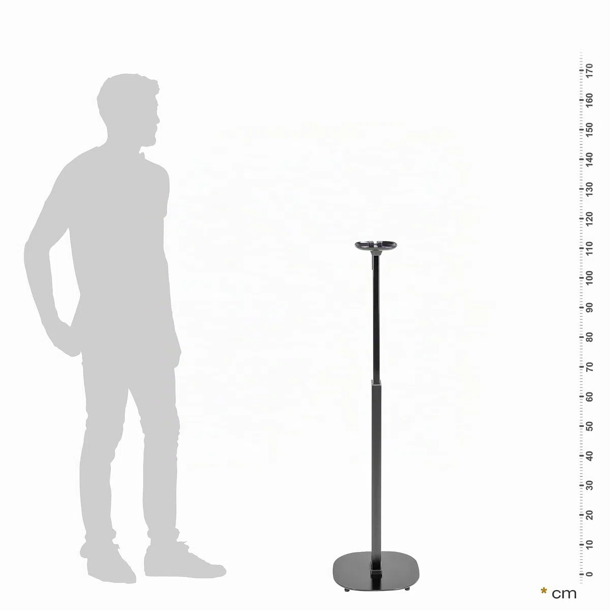 RICOO Supporto per Altoparlanti LH073 Supporti da terra per casse acustiche Supporto da Pavimento per SONOS ONE (SL) Stabile Stand con Gestione Cavi Integrata 1182 x 265 x 265 mm 1 pezzo Nero