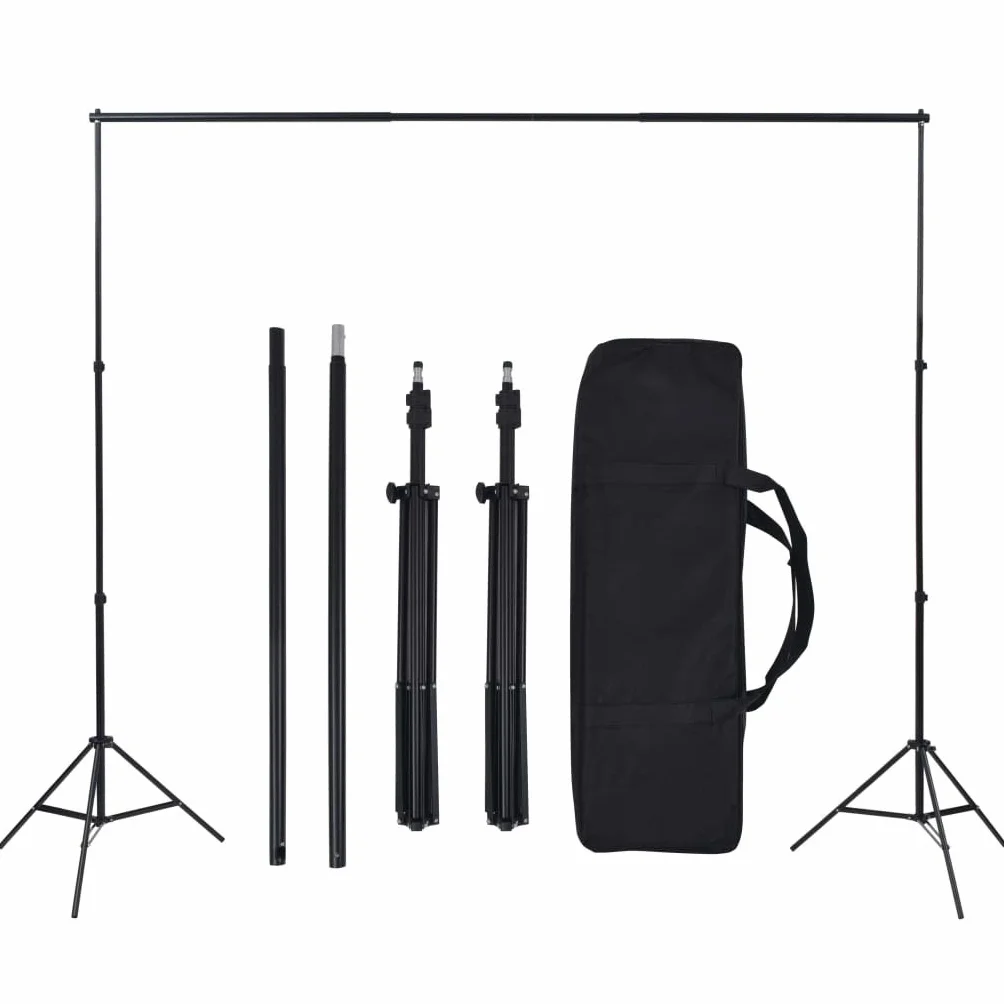 Kit Studio Fotografico con 5 Sfondi Colorati, Aste in Alluminio, Sistema di Sfondo Regolabile, Larghezza 300cm, Borsa per il Trasporto, Pieghevole e Portatile per Ritratto, Fotografia Prodotto