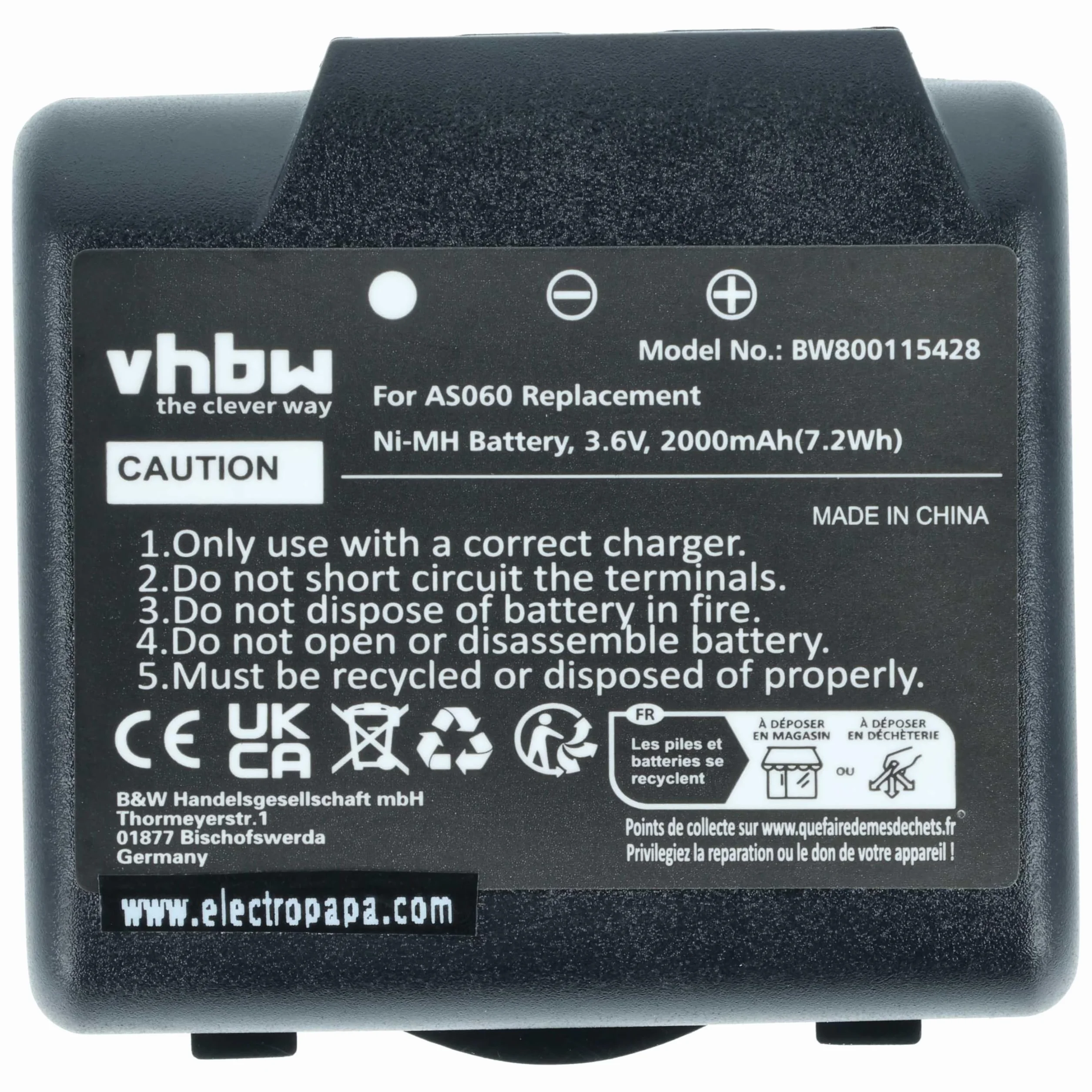vhbw 2x batteria compatibile con IMET M550 Ares, M550S Thor, BE5500, BE3600 Radiocomando Industriale, Telecomando (2000mAh, 3,6V, NiMH) - Nero