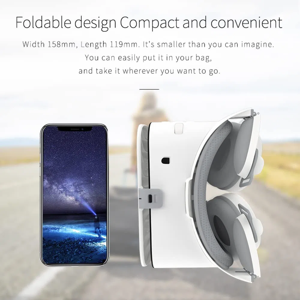 Occhiali VR Bluetooth Cuffie VR per iPhone/telefono Samsung Occhiali 3D per realtà virtuale con telecomando wireless, Occhiali VR per film e giochi compatibili per telefoni Android/iOS (Bianco)
