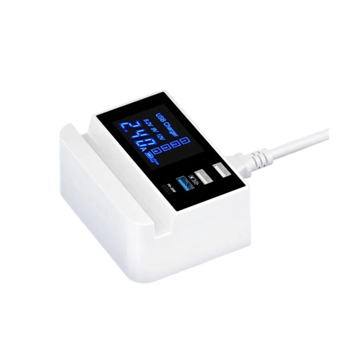 Caricatore USB multiplo, Caricabatterie USB universale universale con supporto for telefono Adattatore da parete con presa di ricarica rapida Hub compatibile con cellulare, tablet e altro per più disp