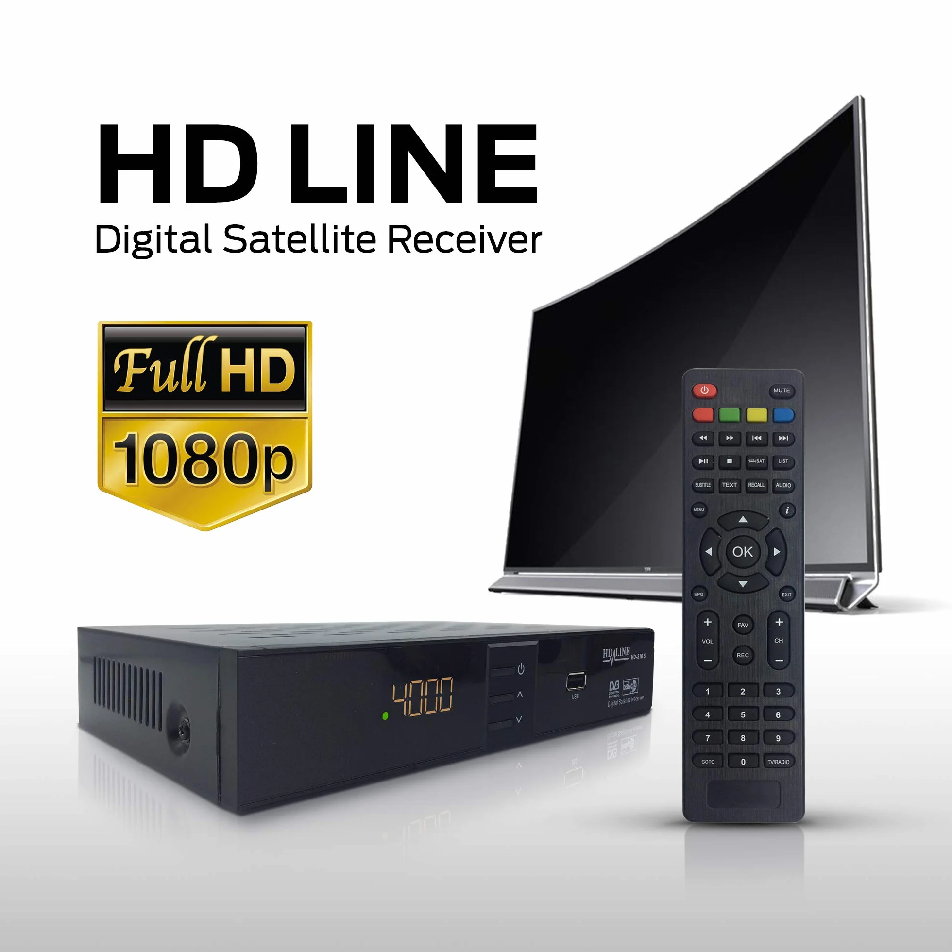hd-line Ricevitore satellitare HDMI, DVB S2, per HD, digitale TV DVB-S Solo per i canali tedeschi