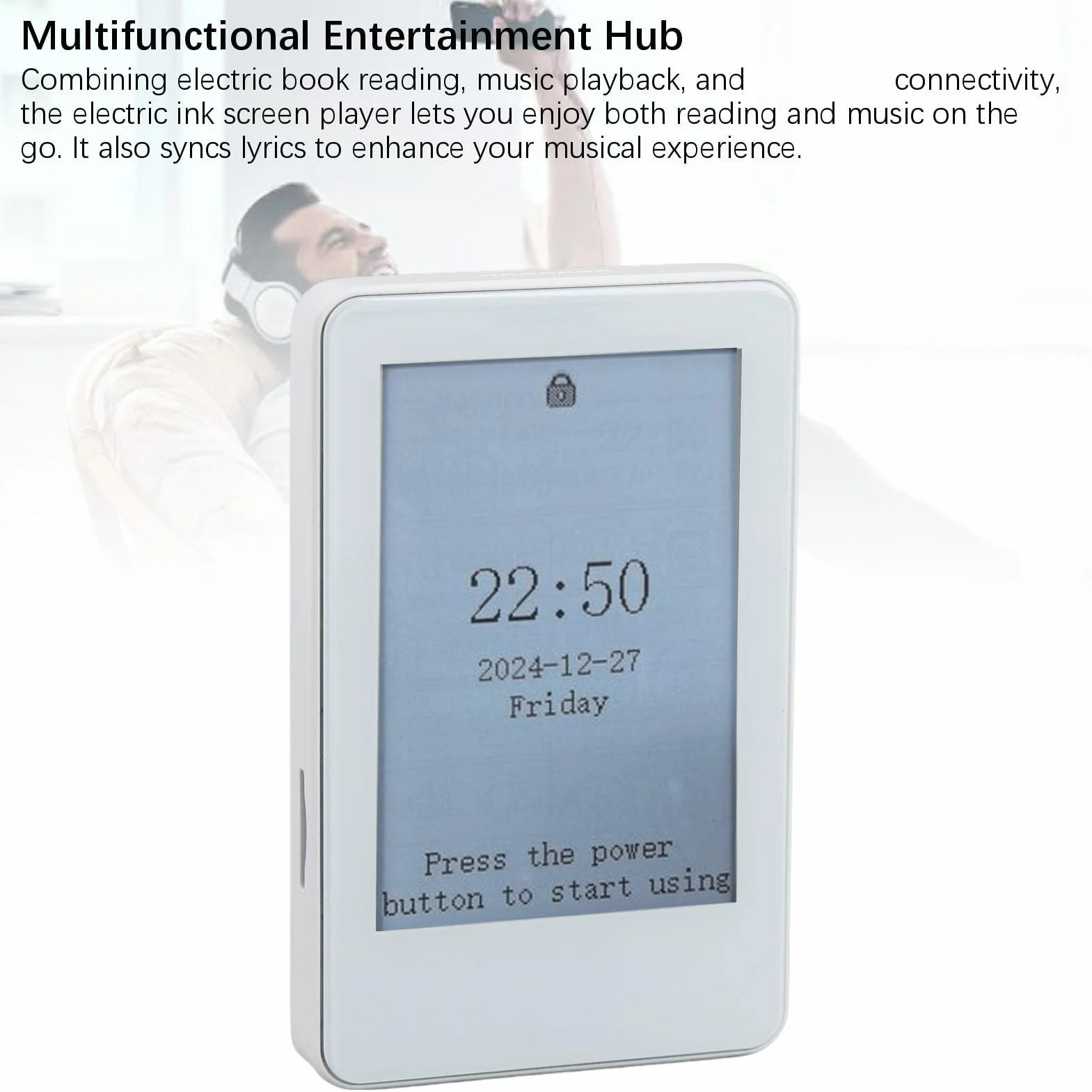 Fockety E Reader, libro tascabile portatile con schermo a inchiostro da 2,7 pollici retroilluminato, supporta lettore MP3, calendario, sveglia, calcolatrice, lettore di e book da 128 GB