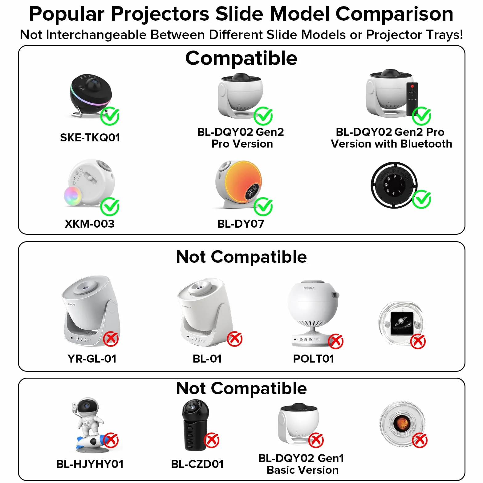 YUNRAY Galaxy Projector Disc – Diapositiva per proiettore Ultra HD, compatibile con YUNRAY Galaxy Projector Pro e modelli SKE-TKQ01 & BL-DQY02 (Pro Version) – Set di 6 Dischi